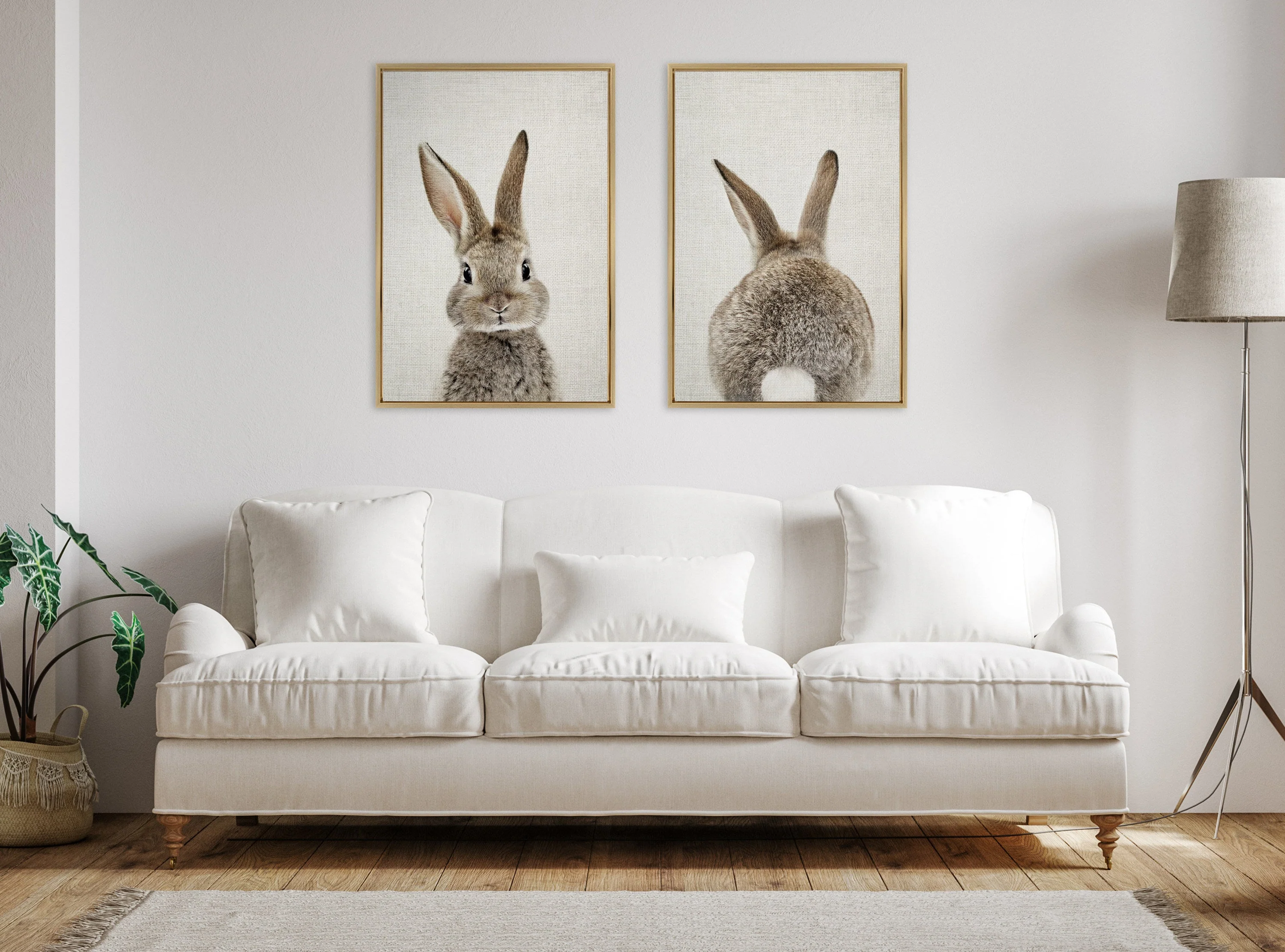Sylvie Bunny Portrait and Bunny Tail Framed Canvas Art Set by Amy Peterson Art Studio - Image 22