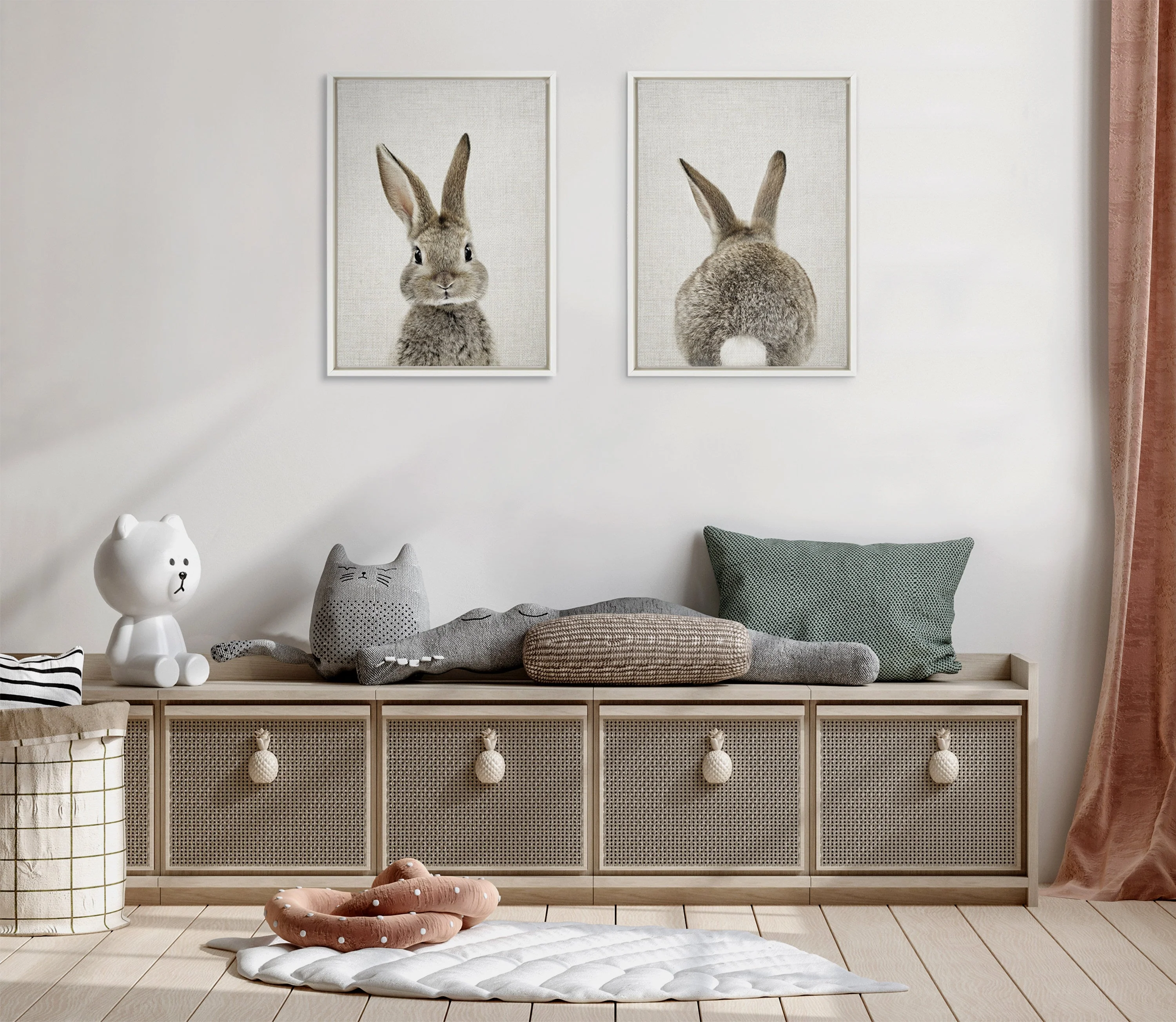 Sylvie Bunny Portrait and Bunny Tail Framed Canvas Art Set by Amy Peterson Art Studio - Image 37