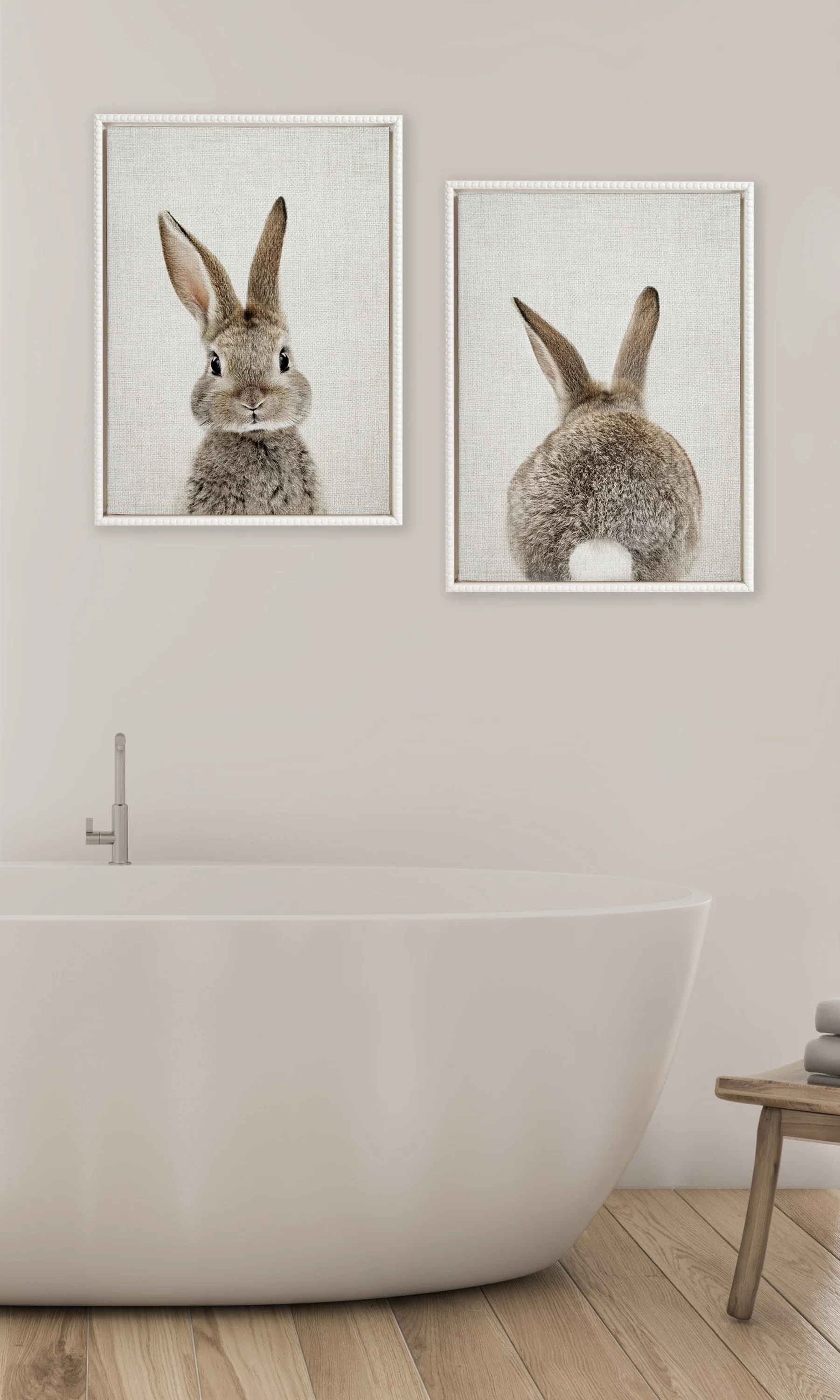 Sylvie Bunny Portrait and Bunny Tail Framed Canvas Art Set by Amy Peterson Art Studio - Image 38
