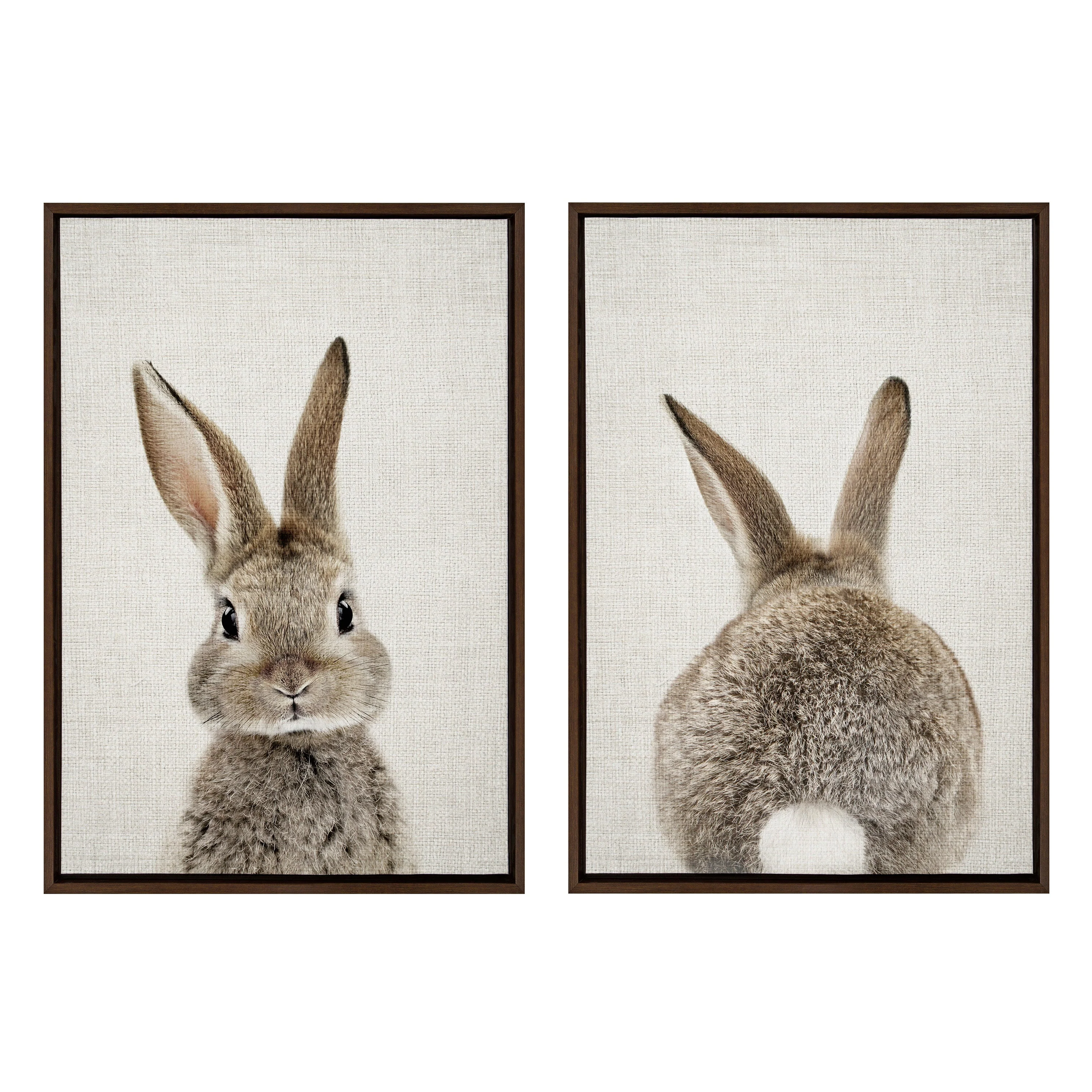 Sylvie Bunny Portrait and Bunny Tail Framed Canvas Art Set by Amy Peterson Art Studio - Image 42