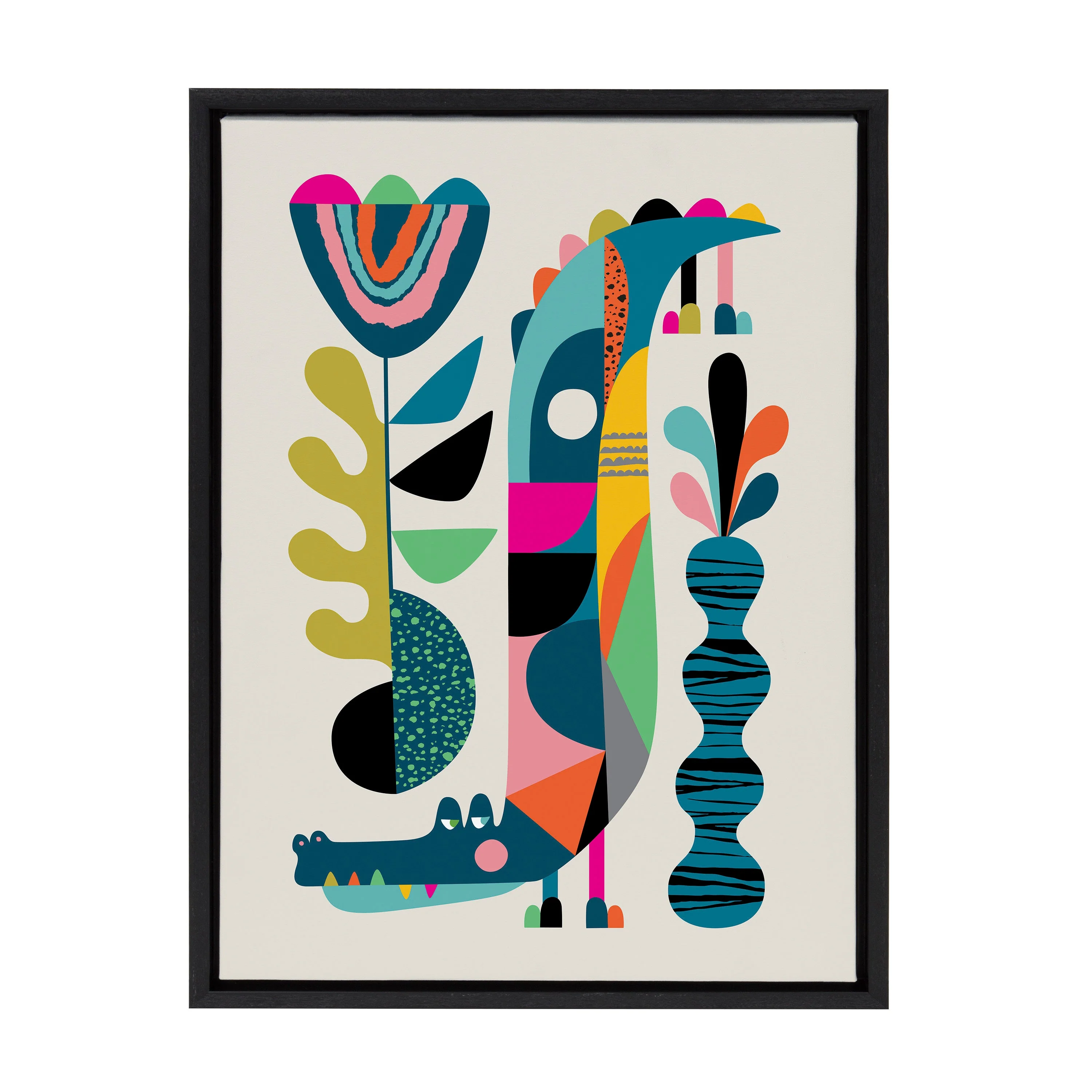 Sylvie Crocodile Framed Canvas by Rachel Lee of My Dream Wall - Image 10