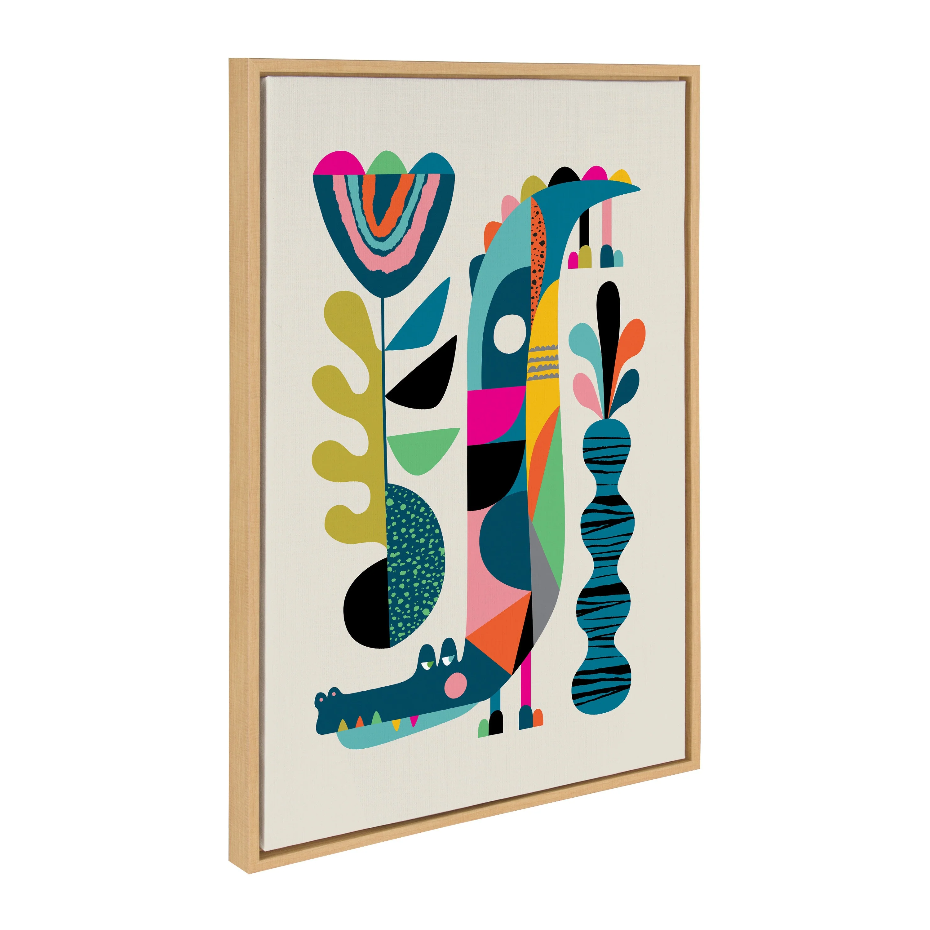 Sylvie Crocodile Framed Canvas by Rachel Lee of My Dream Wall - Image 11
