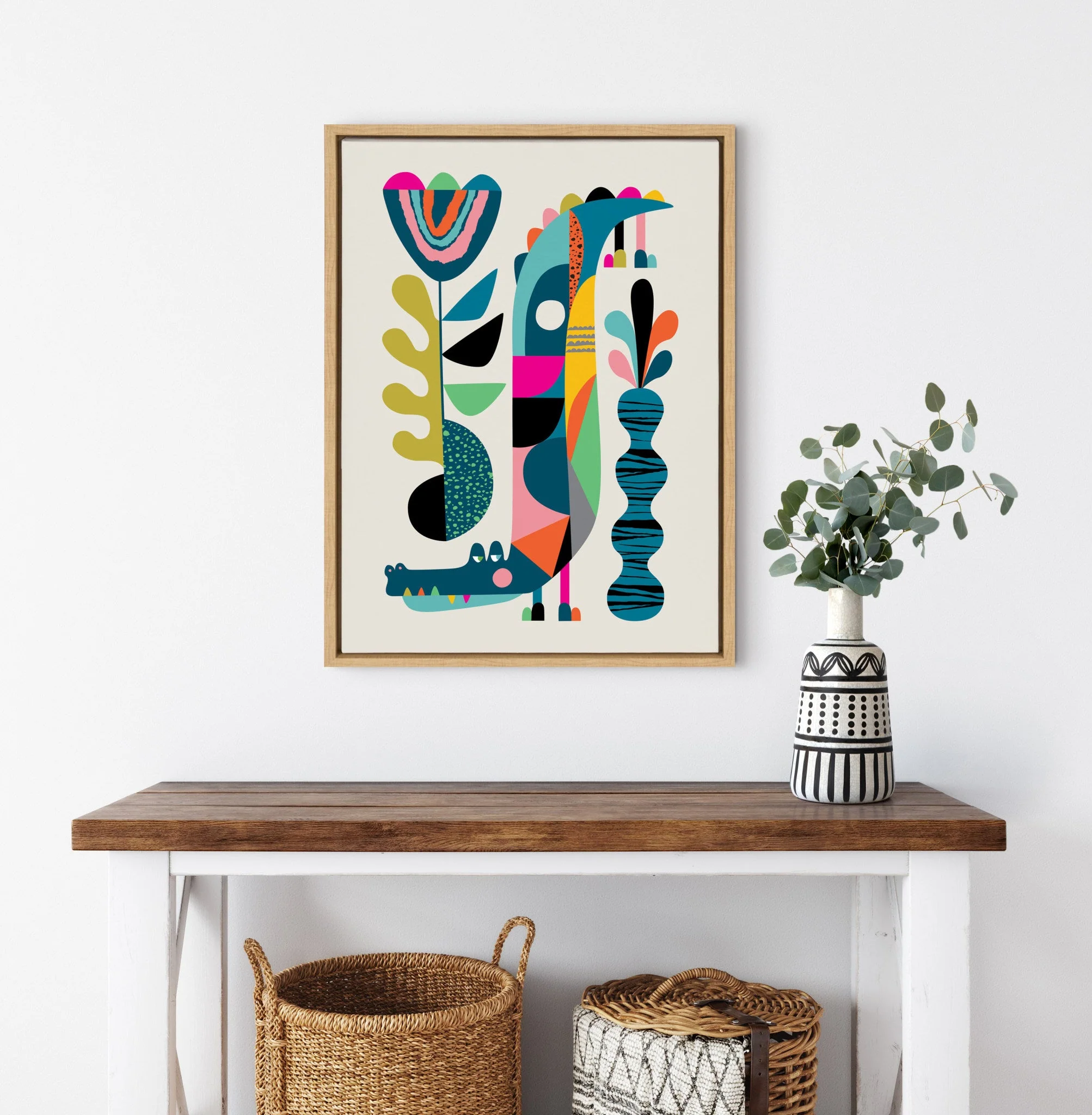 Sylvie Crocodile Framed Canvas by Rachel Lee of My Dream Wall - Image 7