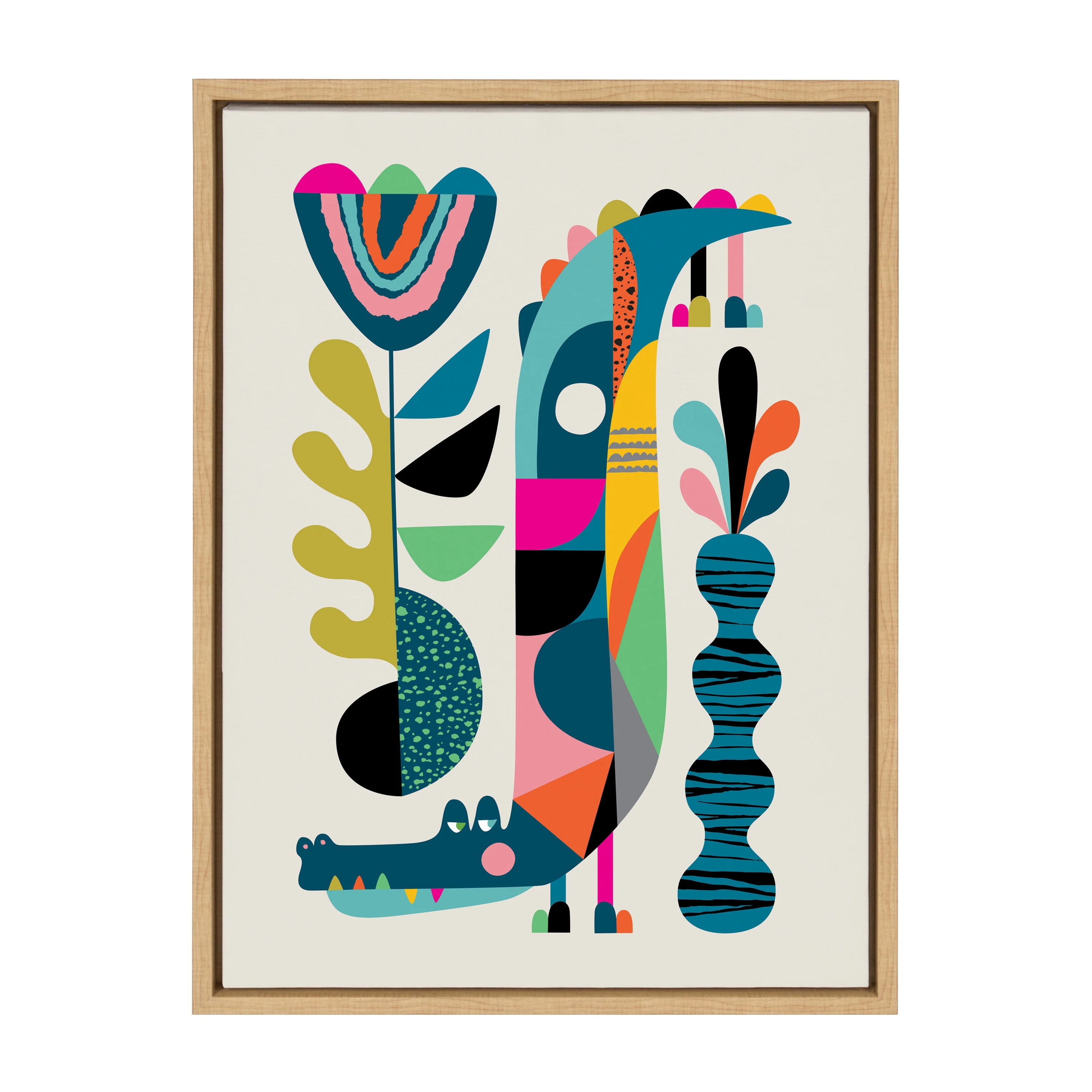 Sylvie Crocodile Framed Canvas by Rachel Lee of My Dream Wall - Image 9