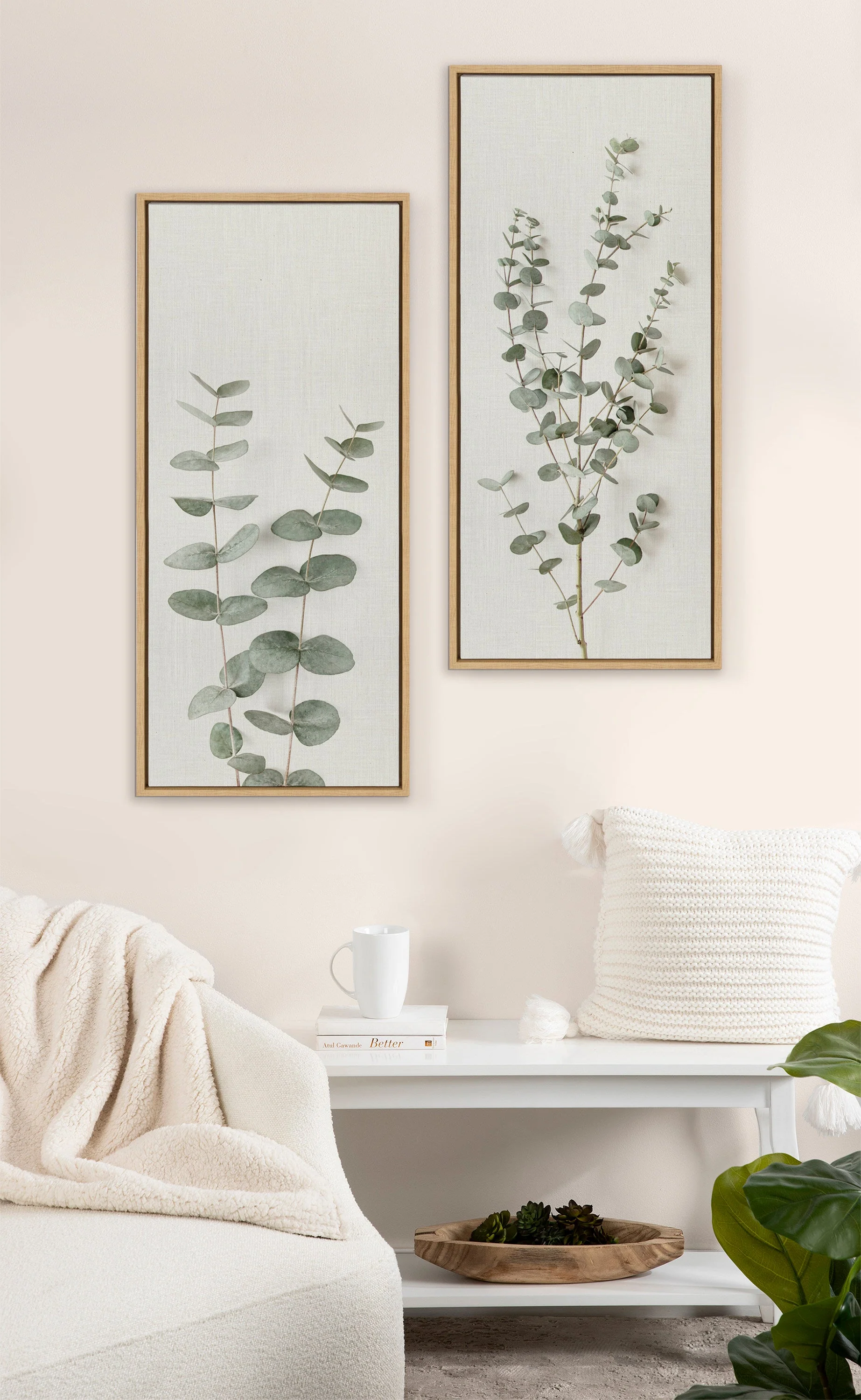 Sylvie Eucalyptus Botanical I Framed Canvas by The Creative Bunch Studio - Image 5
