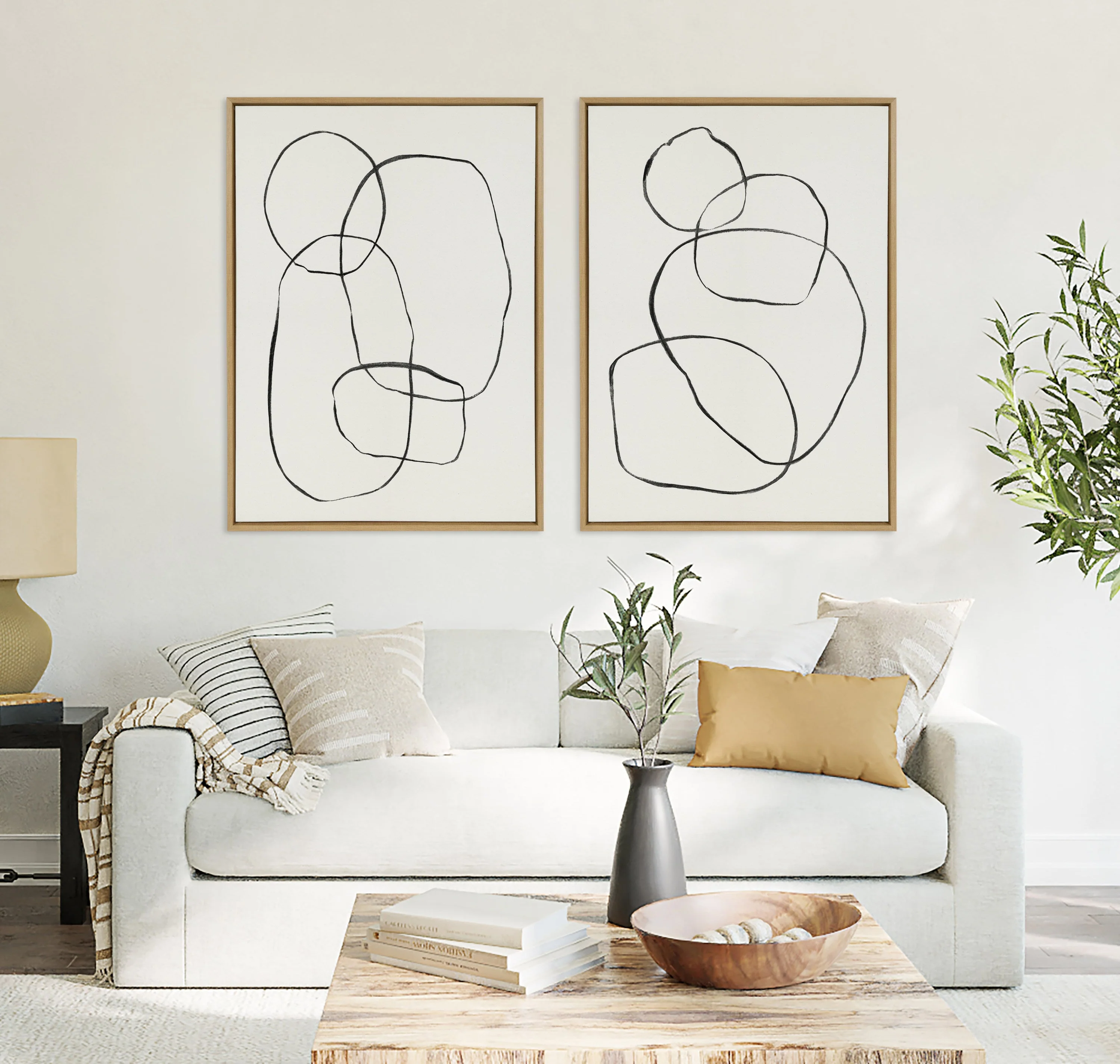 Sylvie Going in Circles Framed Textured Canvas Set by Teju Reval of SnazzyHues - Image 10