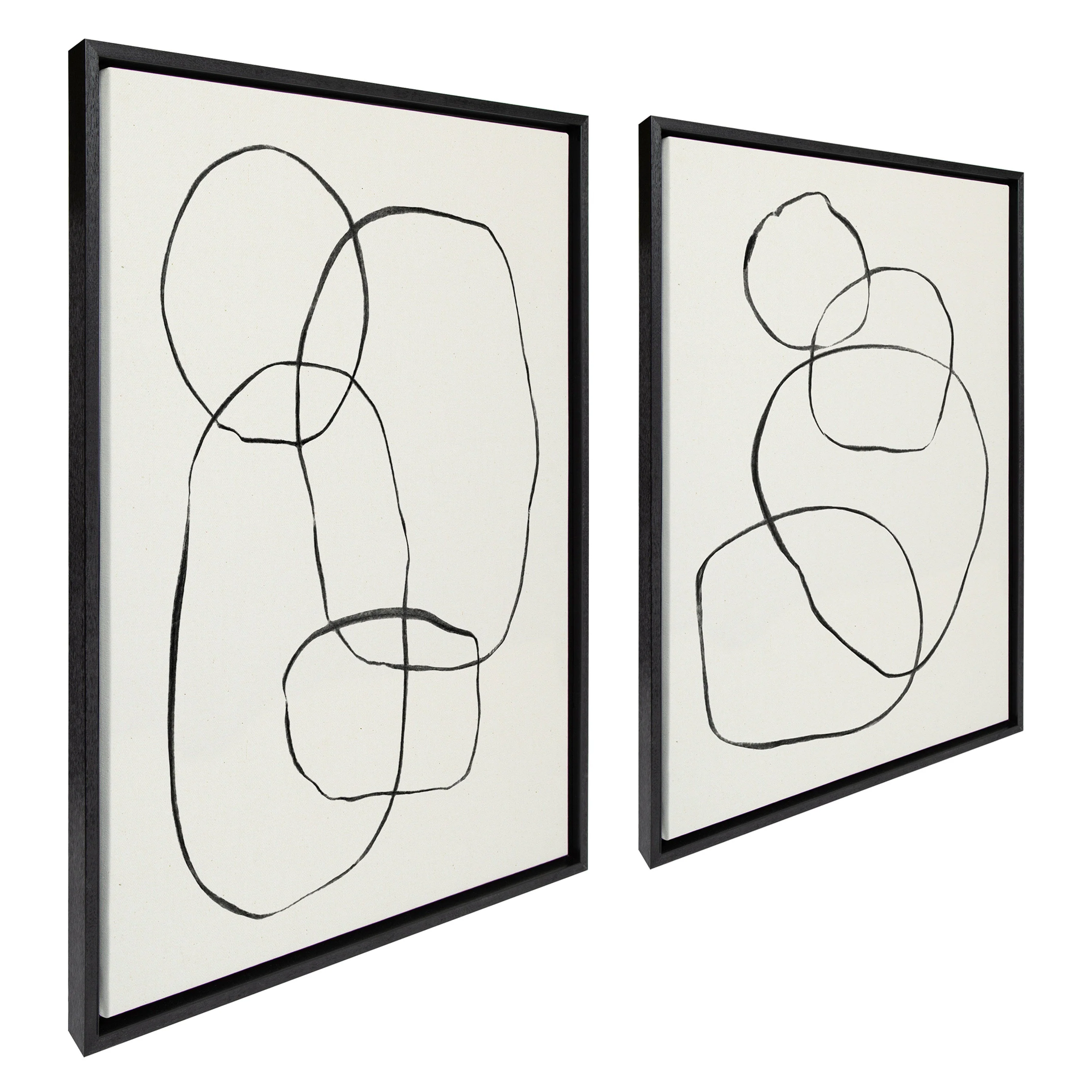 Sylvie Going in Circles Framed Textured Canvas Set by Teju Reval of SnazzyHues - Image 19