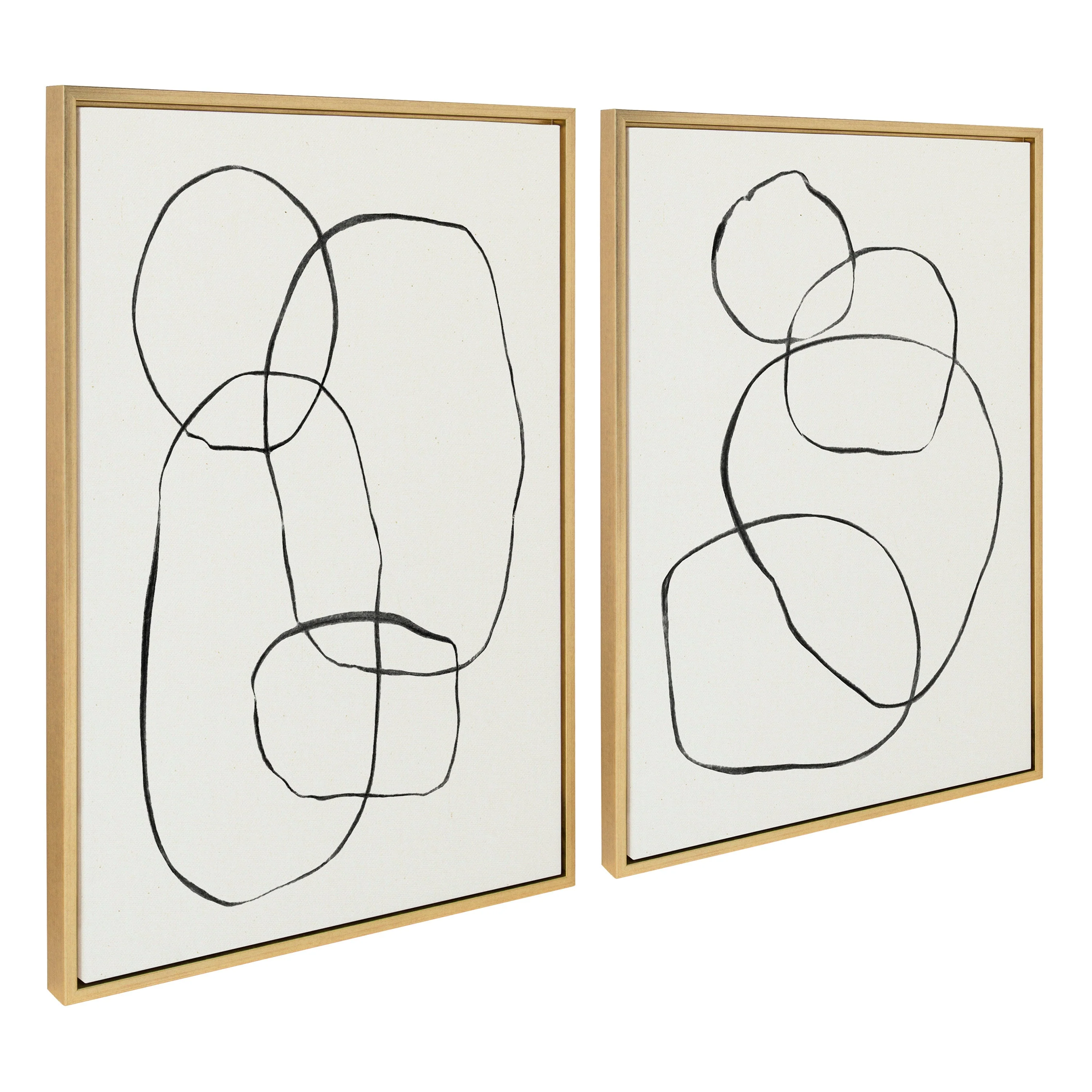 Sylvie Going in Circles Framed Textured Canvas Set by Teju Reval of SnazzyHues - Image 35