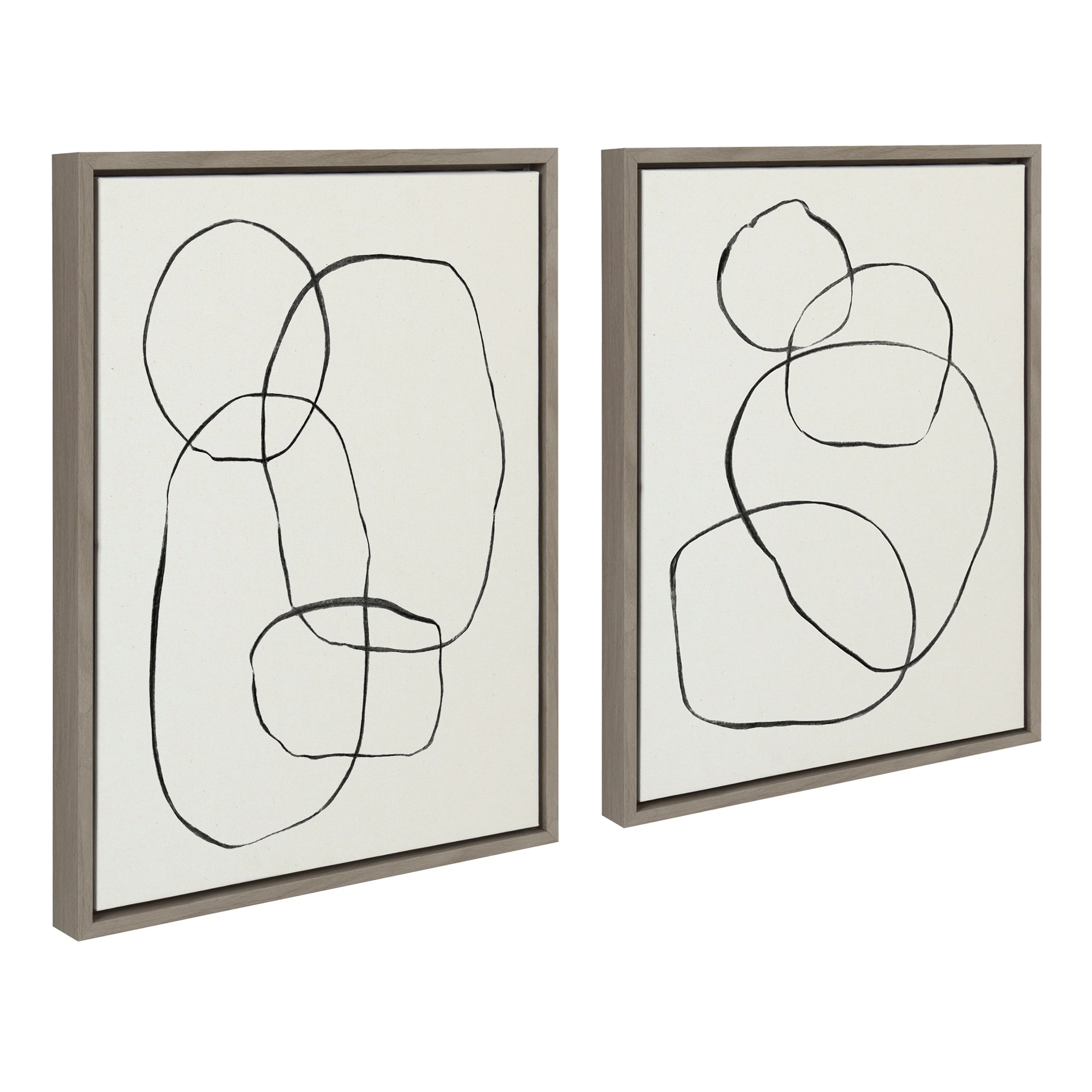 Sylvie Going in Circles Framed Textured Canvas Set by Teju Reval of SnazzyHues - Image 43