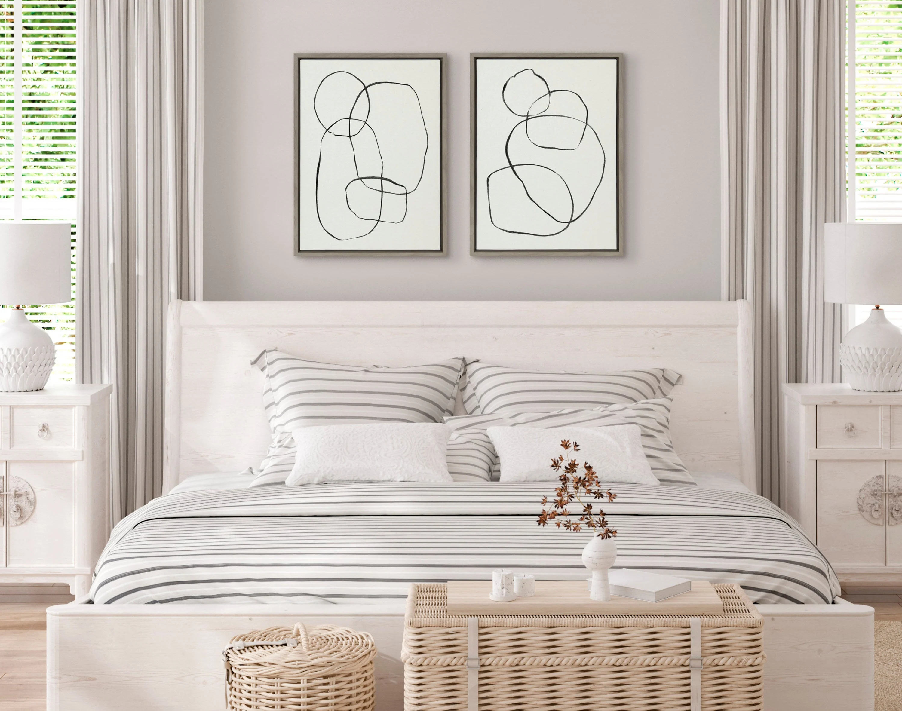Sylvie Going in Circles Framed Textured Canvas Set by Teju Reval of SnazzyHues - Image 45