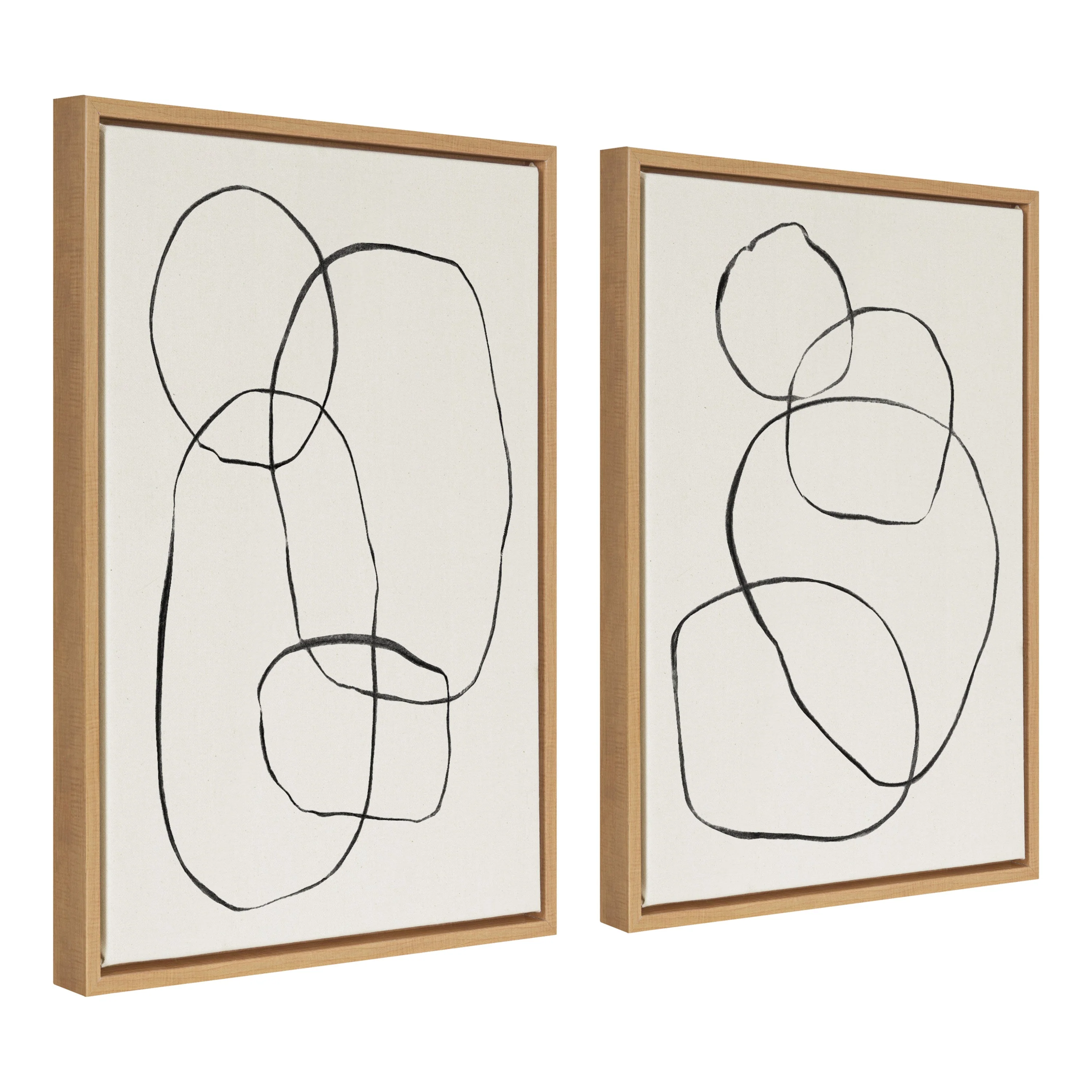 Sylvie Going in Circles Framed Textured Canvas Set by Teju Reval of SnazzyHues - Image 72