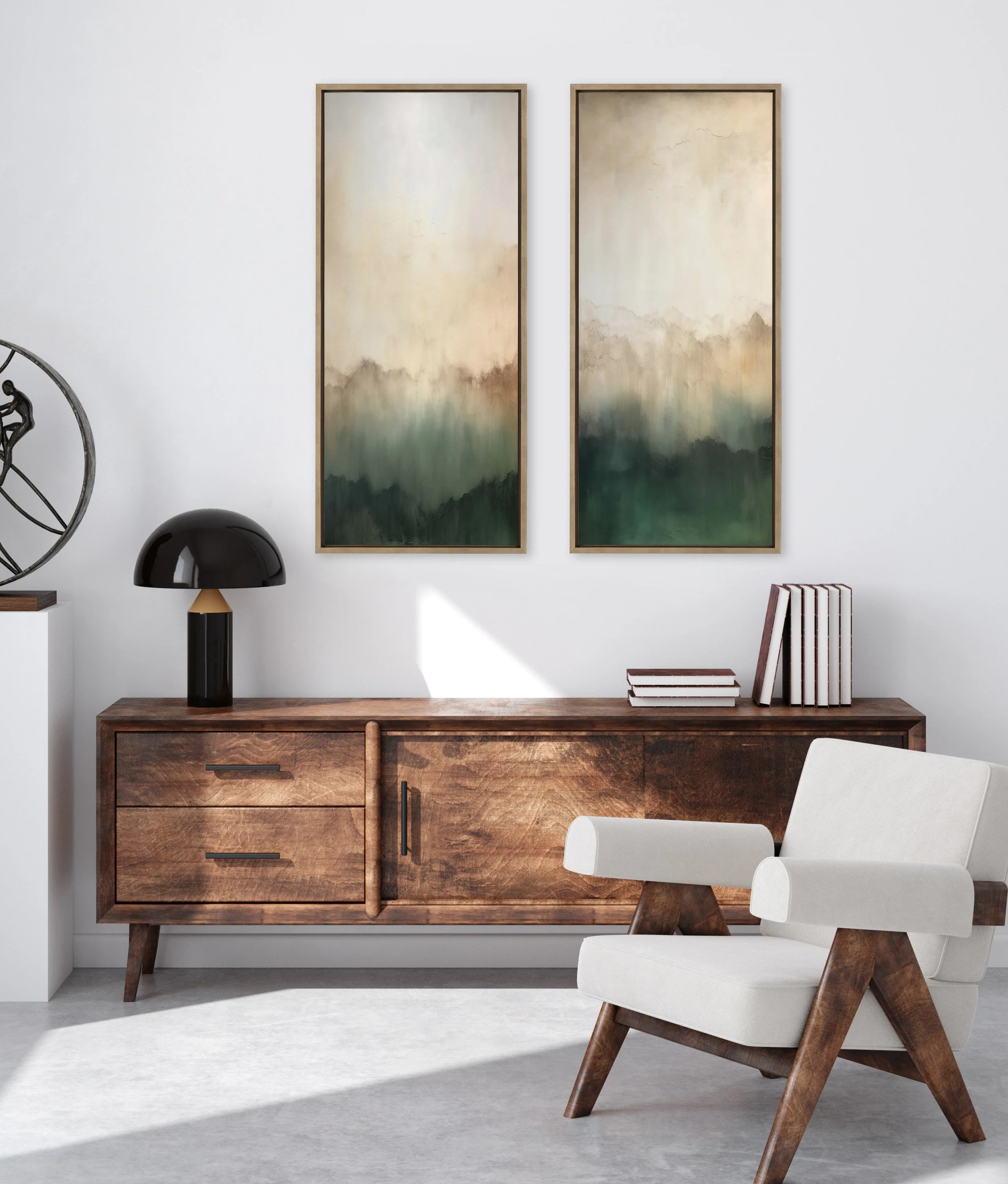 Sylvie Green Mountain Abstract II Framed Canvas by Amy Lighthall - Image 5