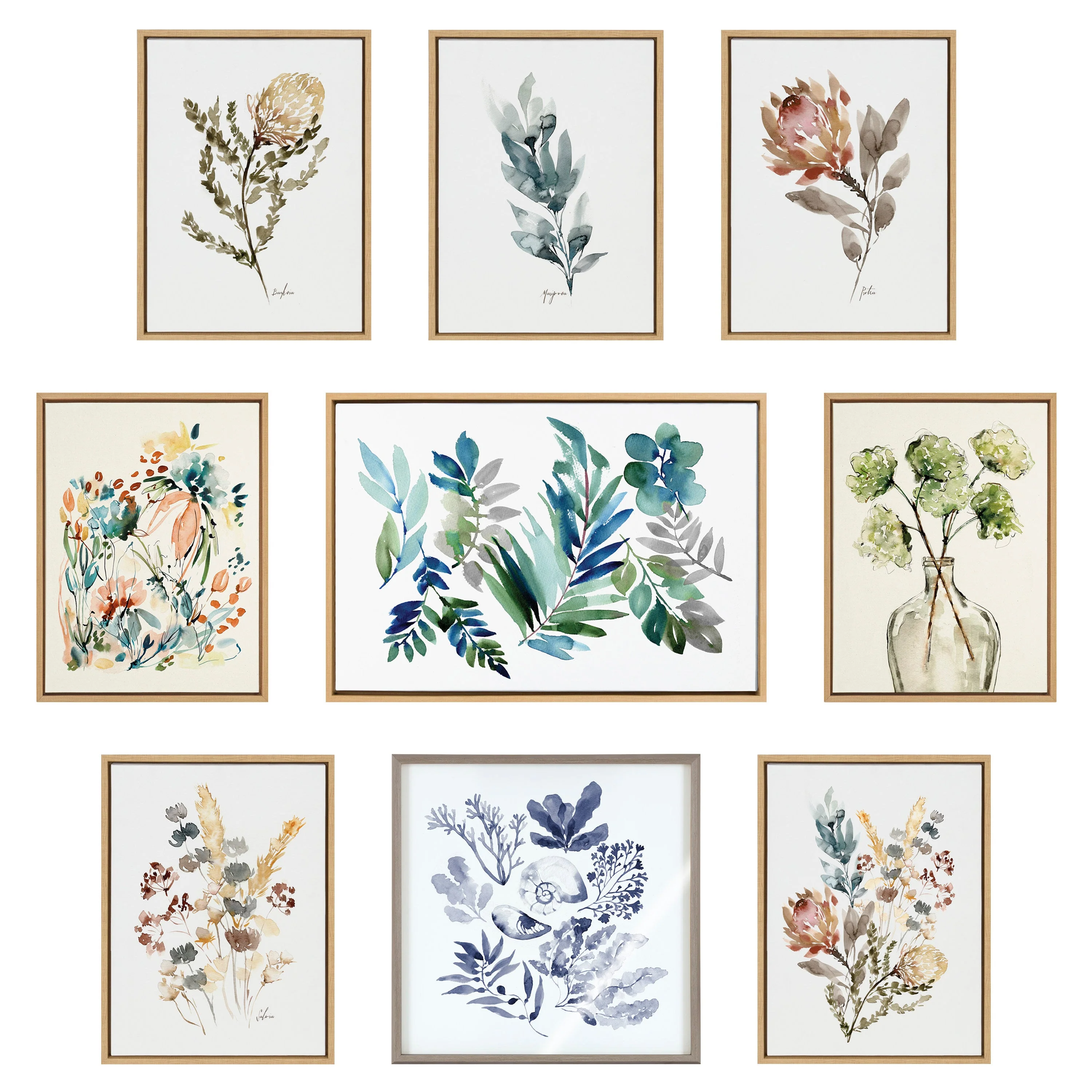 Sylvie Greenery Vase Framed Canvas by Sara Berrenson - Image 27