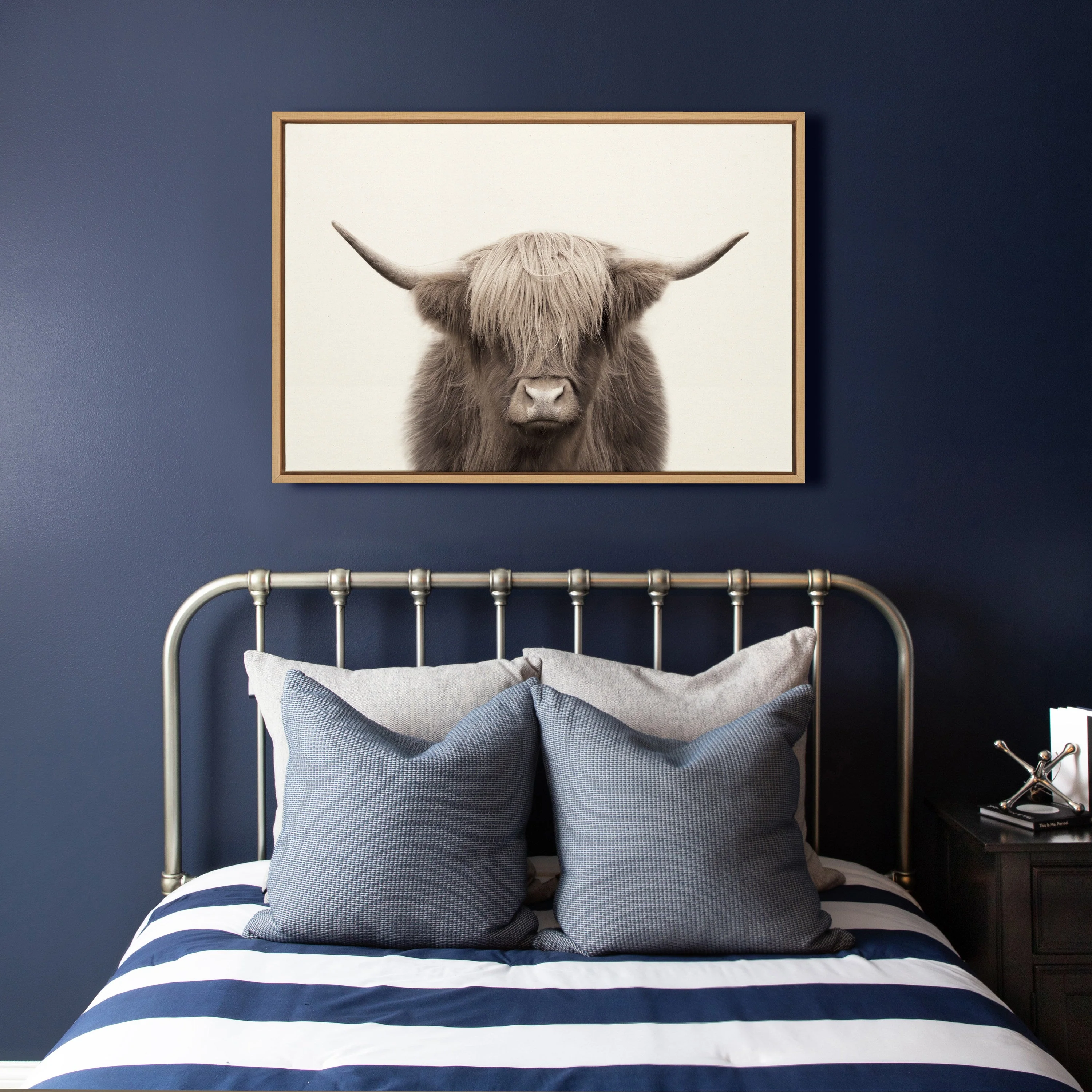 Sylvie Hey Dude Highland Cow Color Framed Canvas by The Creative Bunch Studio - Image 14