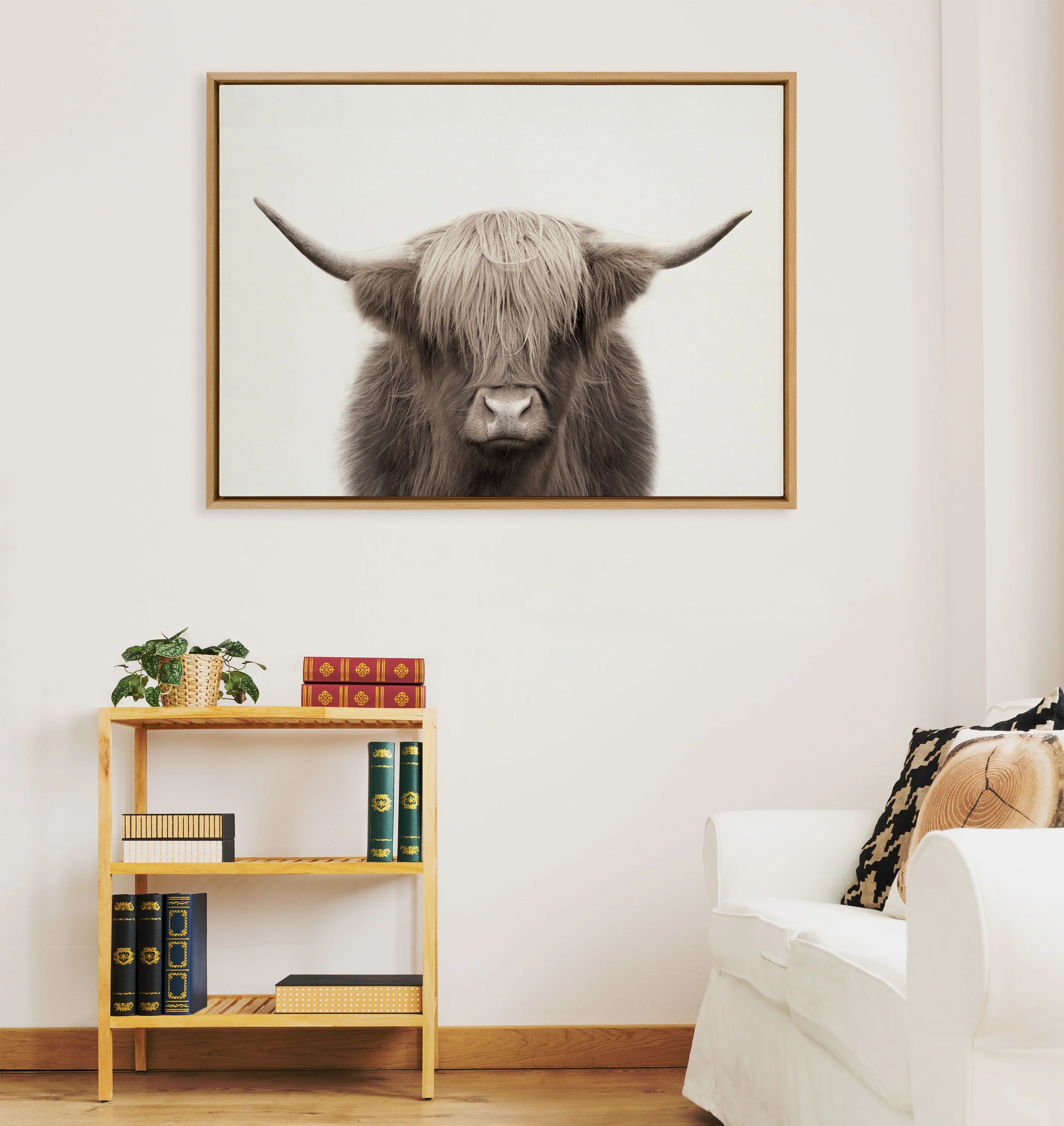 Sylvie Hey Dude Highland Cow Color Framed Canvas by The Creative Bunch Studio - Image 35