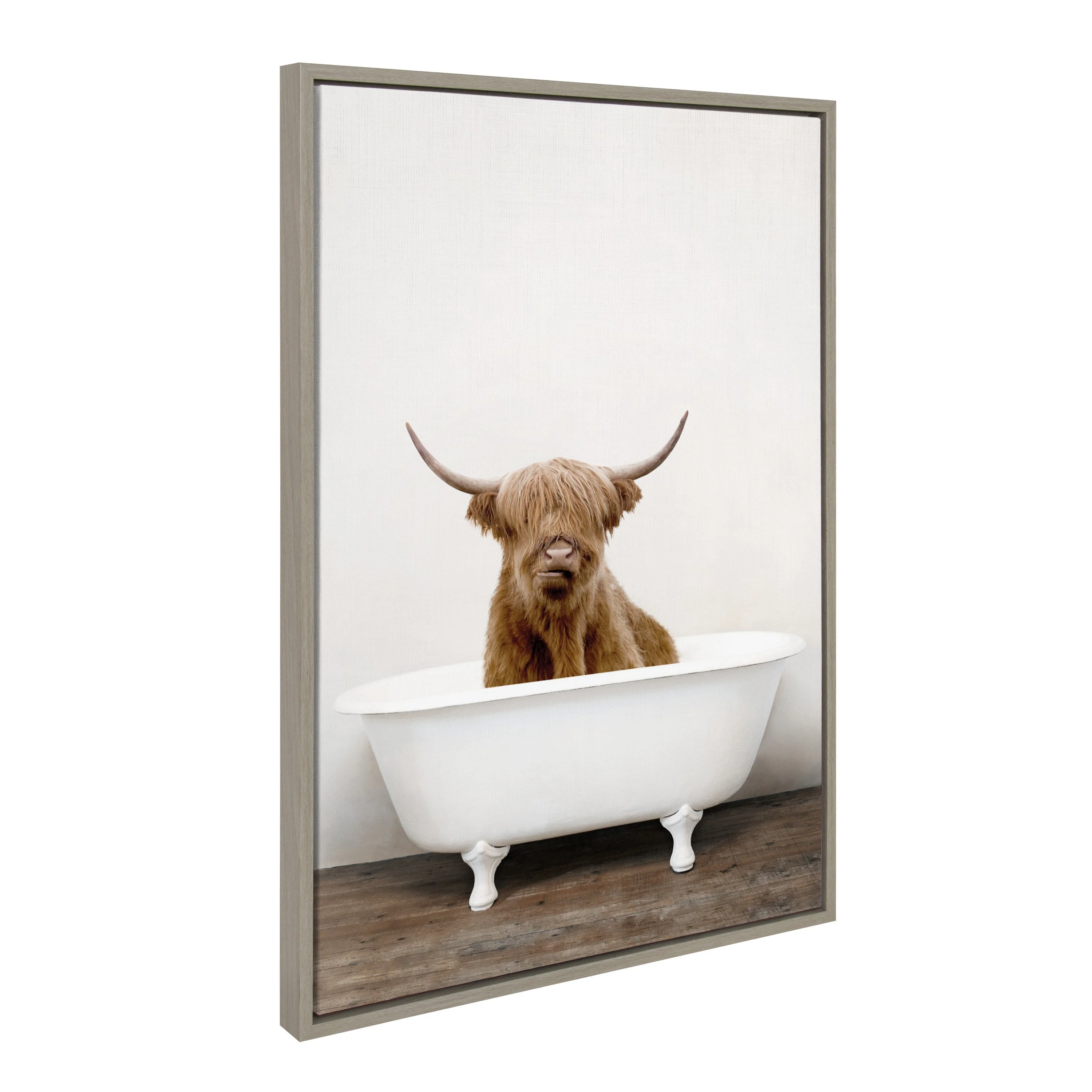 Sylvie Highland Cow in Tub Color Framed Canvas by Amy Peterson Art Studio - Image 13