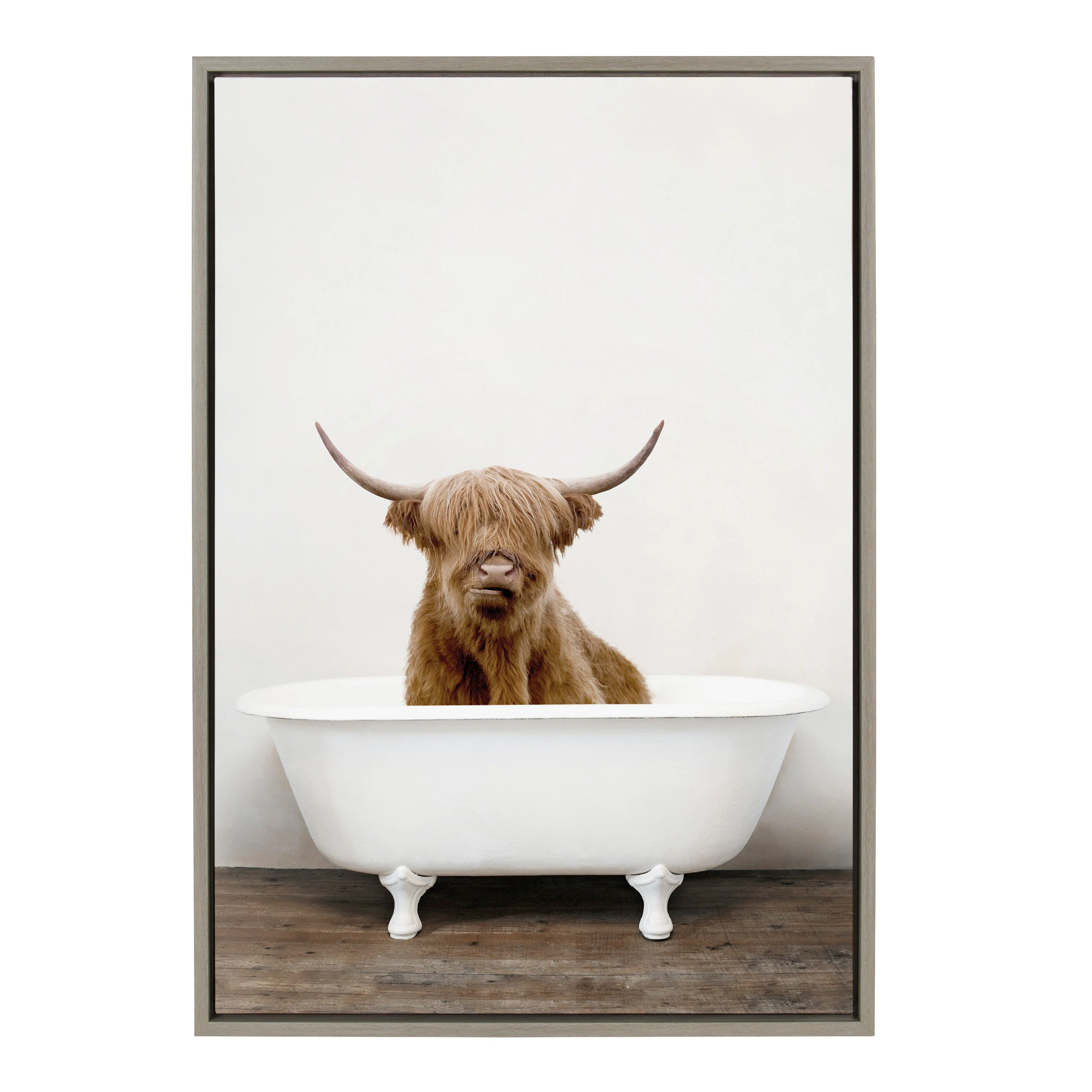 Sylvie Highland Cow in Tub Color Framed Canvas by Amy Peterson Art Studio - Image 14