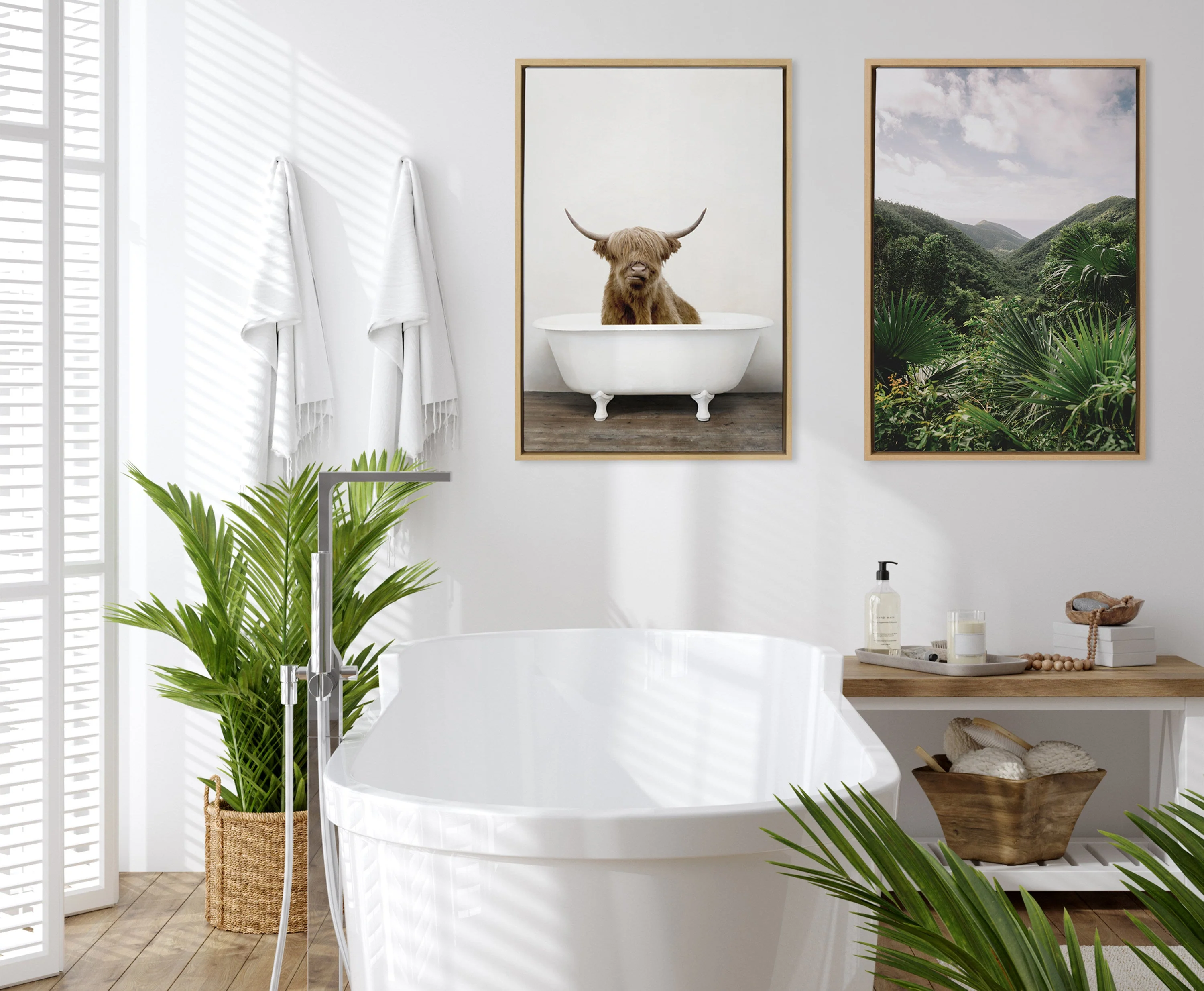 Sylvie Highland Cow in Tub Color Framed Canvas by Amy Peterson Art Studio - Image 23