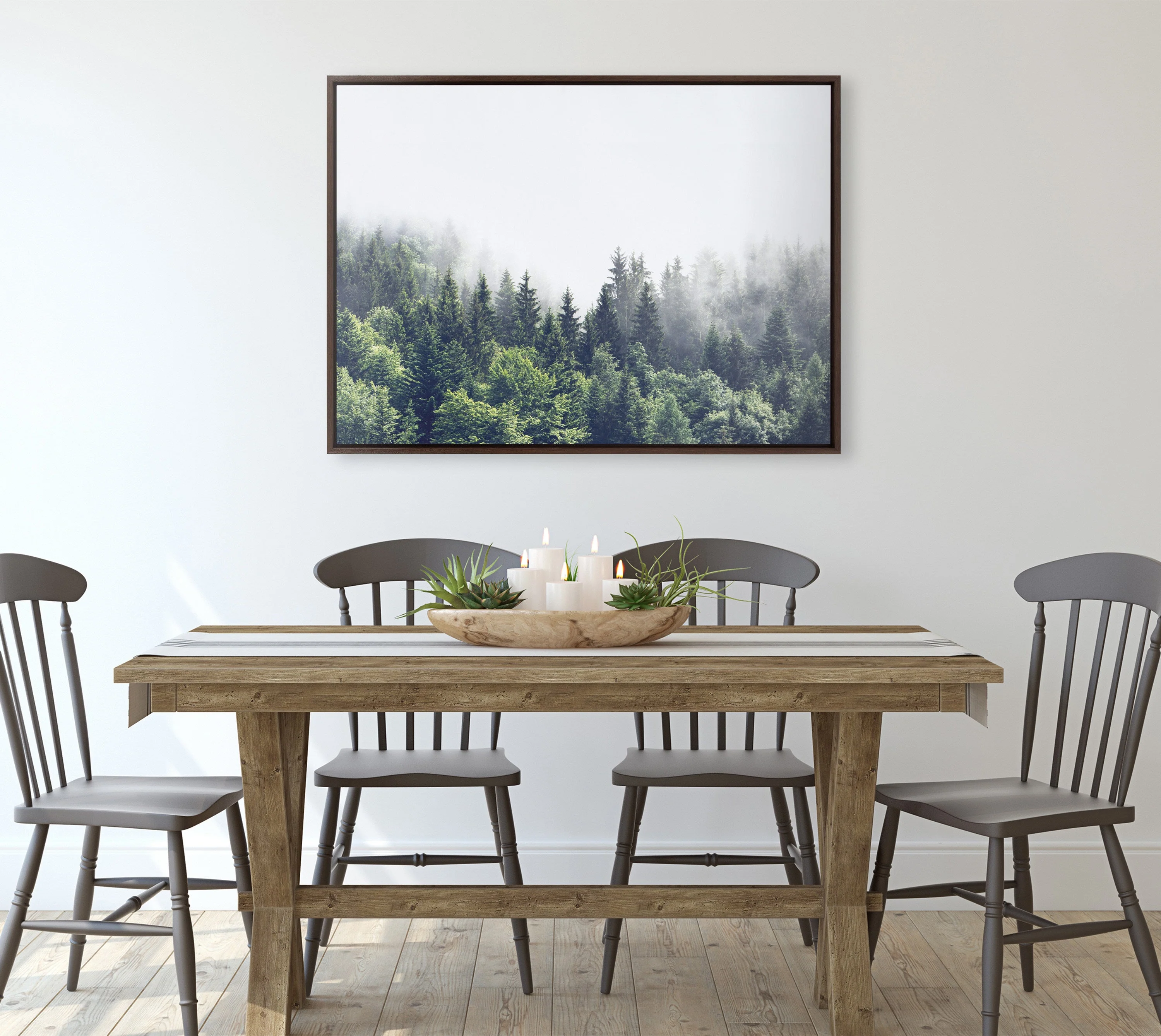 Sylvie Lush Green Forest On A Foggy Day Framed Canvas by The Creative Bunch Studio - Image 11