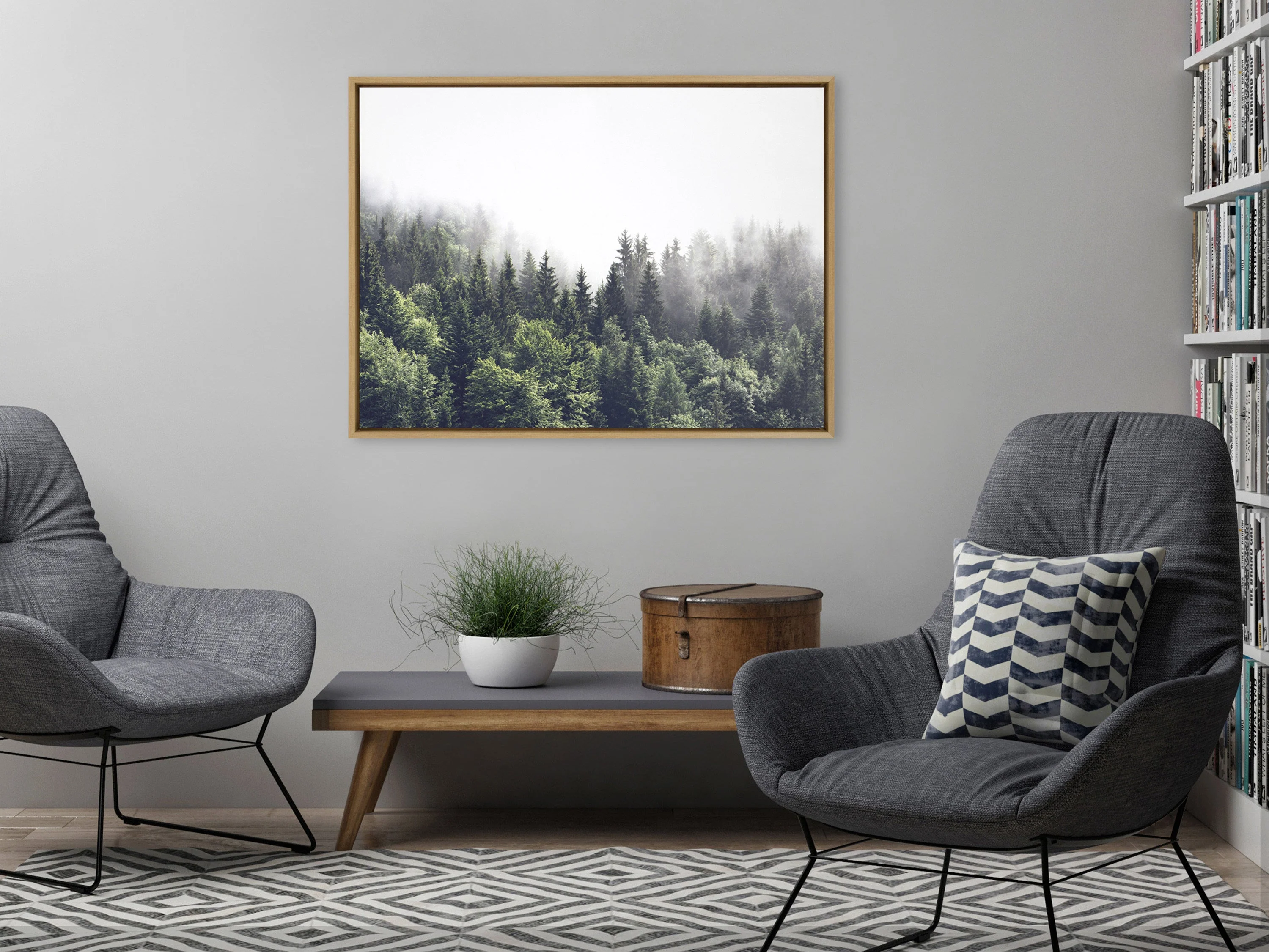 Sylvie Lush Green Forest On A Foggy Day Framed Canvas by The Creative Bunch Studio - Image 5
