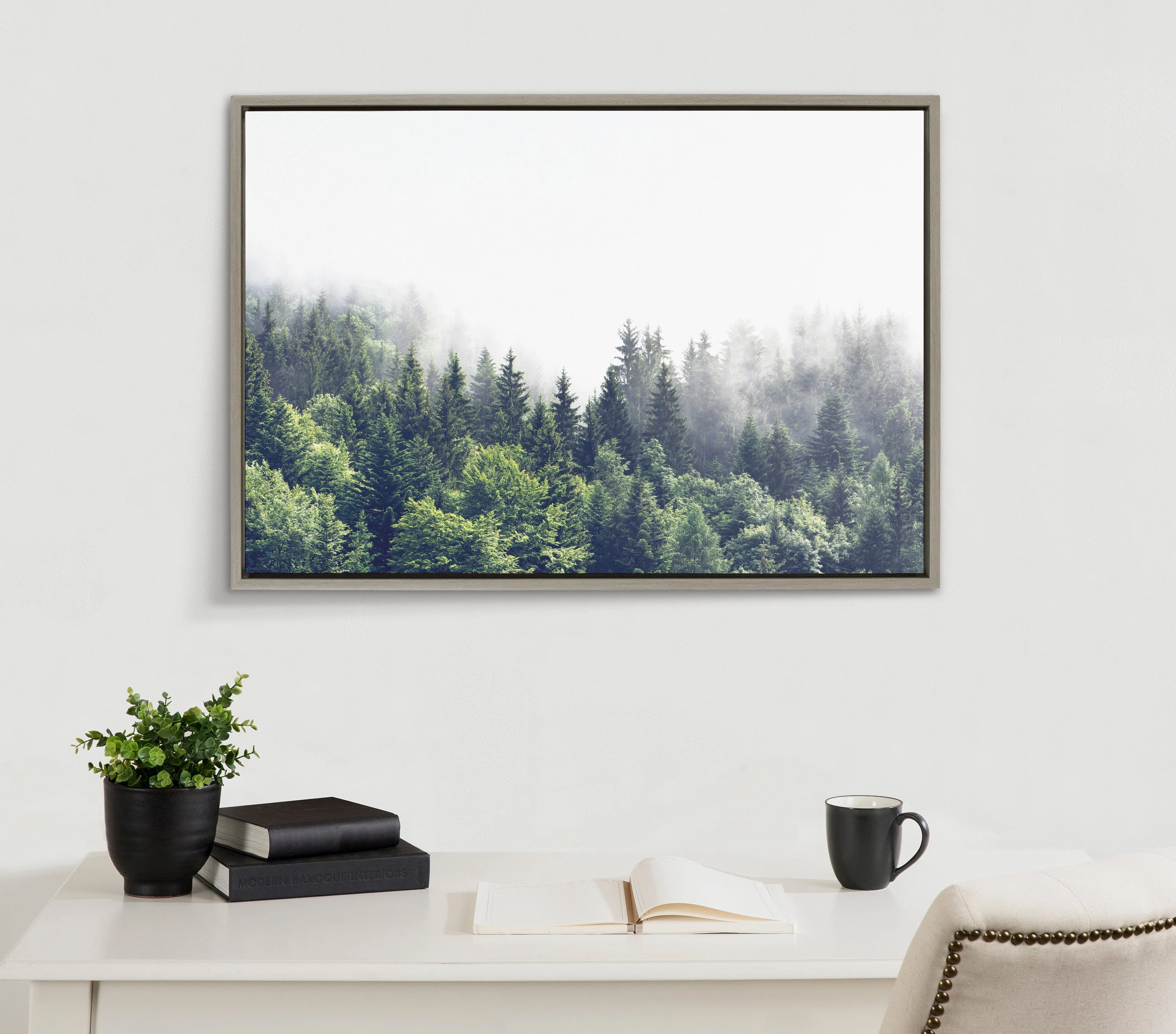 Sylvie Lush Green Forest On A Foggy Day Framed Canvas by The Creative Bunch Studio - Image 54