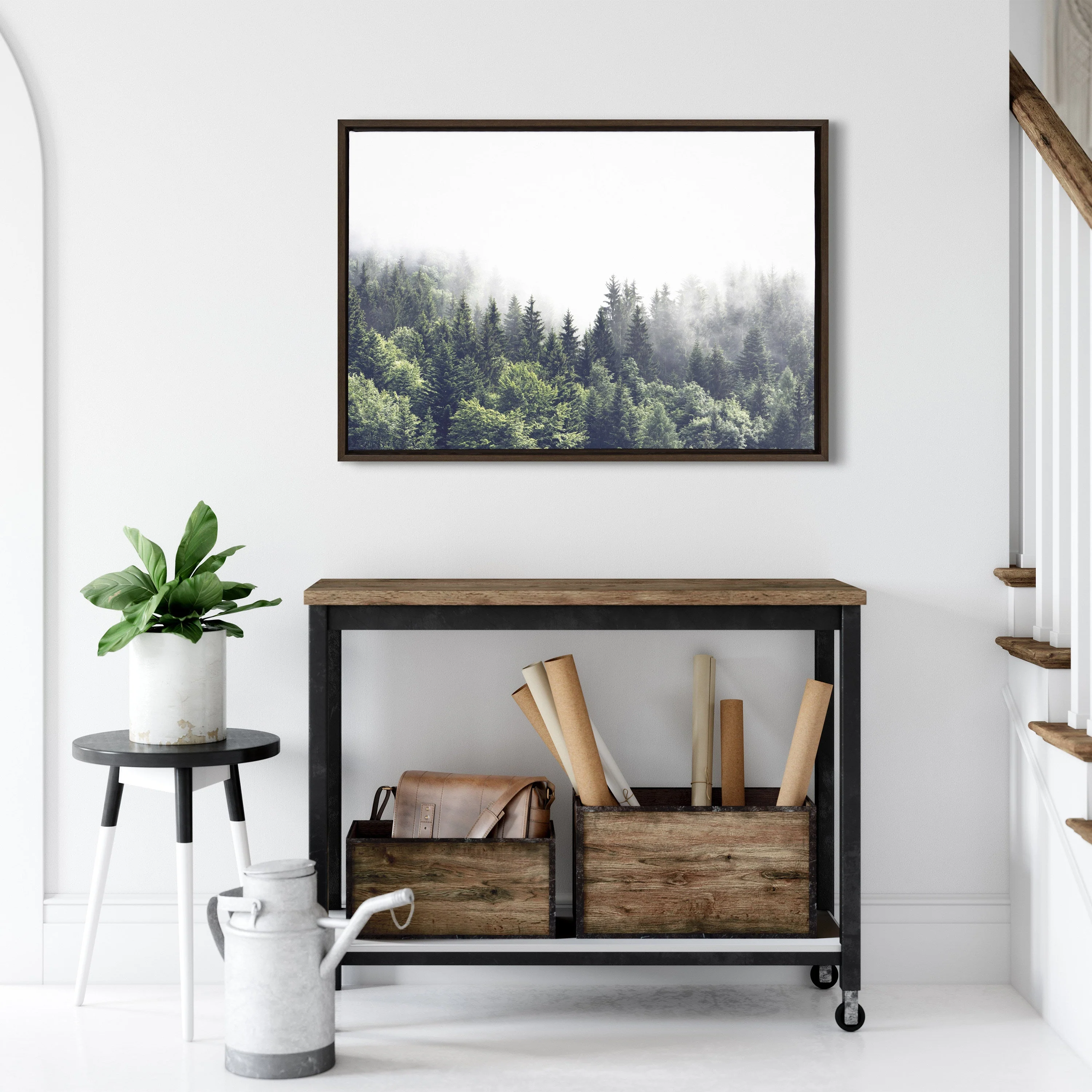 Sylvie Lush Green Forest On A Foggy Day Framed Canvas by The Creative Bunch Studio - Image 62