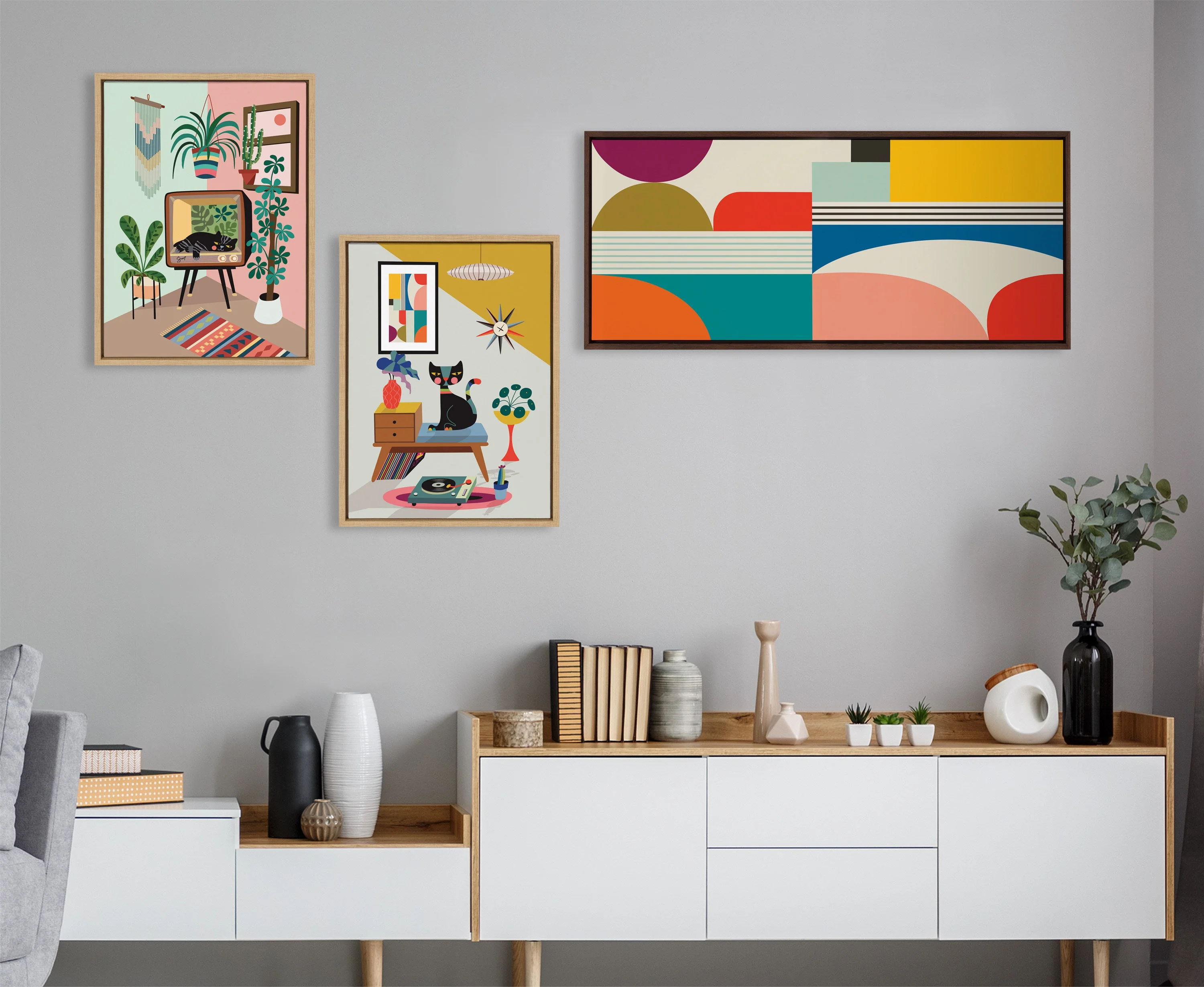 Sylvie Mid Century Modern Pattern Framed Canvas by Rachel Lee of My Dream Wall - Image 11