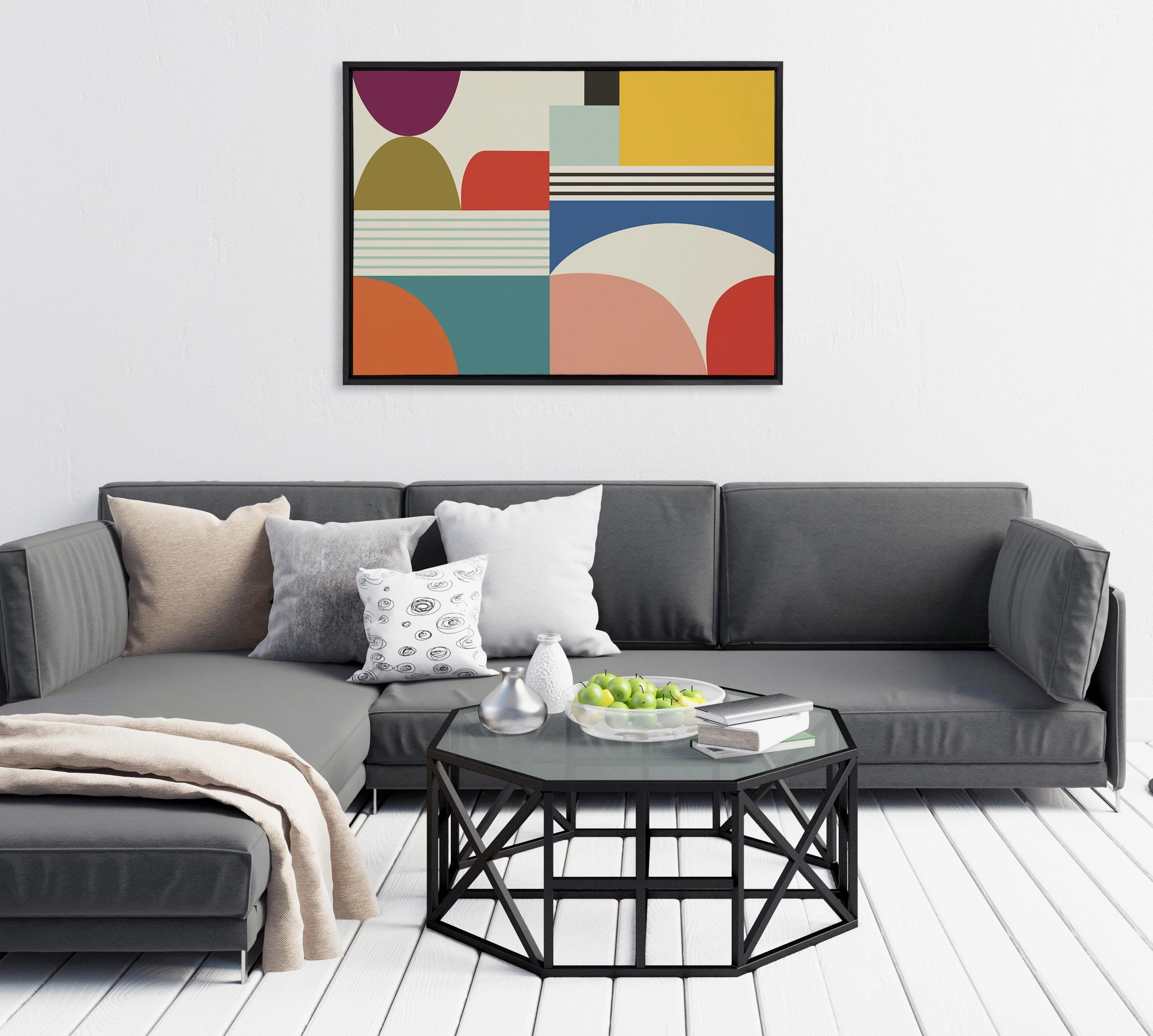 Sylvie Mid Century Modern Pattern Framed Canvas by Rachel Lee of My Dream Wall - Image 17