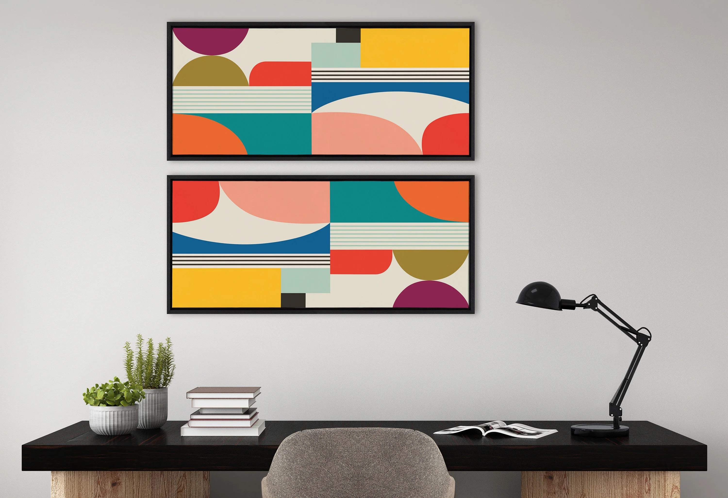 Sylvie Mid Century Modern Pattern Framed Canvas by Rachel Lee of My Dream Wall - Image 29