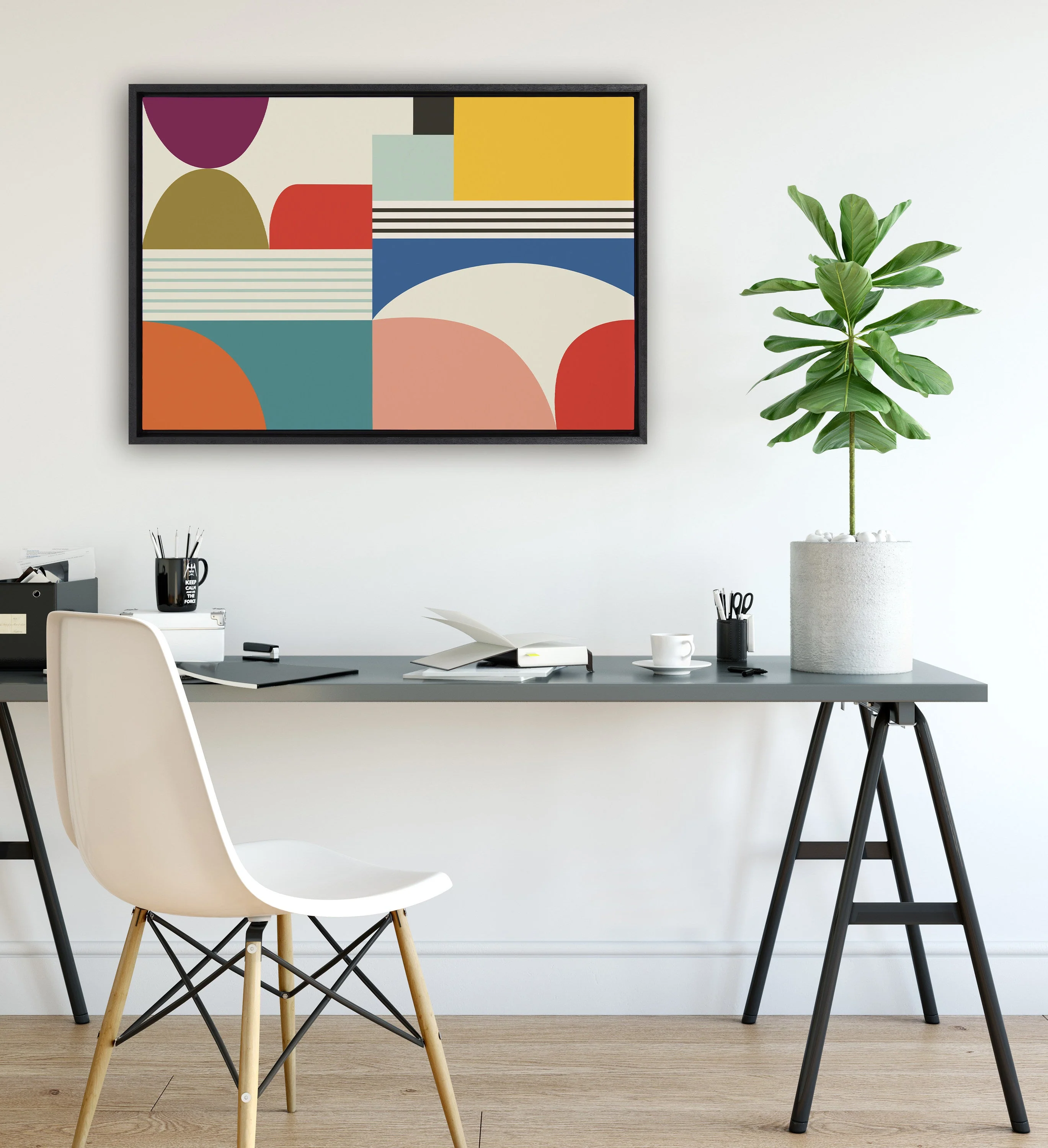 Sylvie Mid Century Modern Pattern Framed Canvas by Rachel Lee of My Dream Wall - Image 40