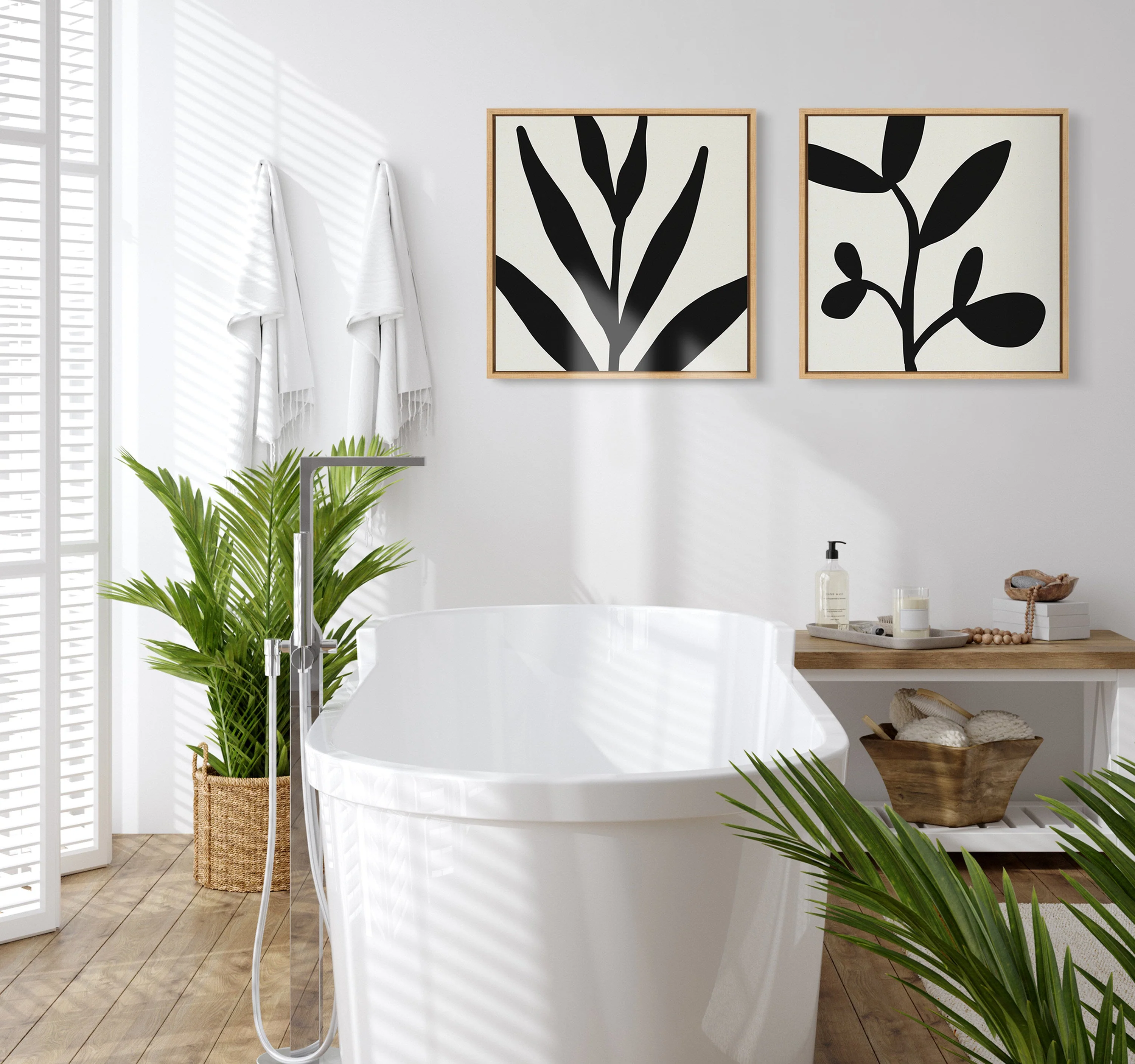 Sylvie Modern Botanical Neutral Abstract 1 Framed Canvas by The Creative Bunch Studio - Image 23