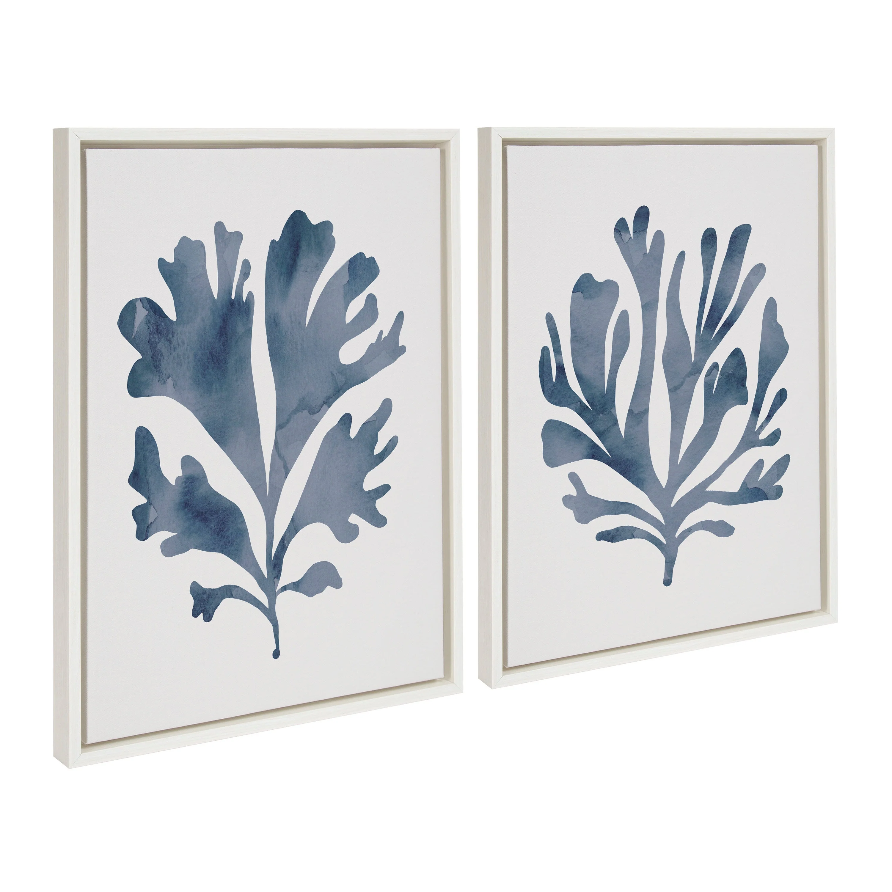 Sylvie Sophisticated Neutral Coral Blue 1 and 2 Framed Canvas Art Set by The Creative Bunch Studio - Image 10