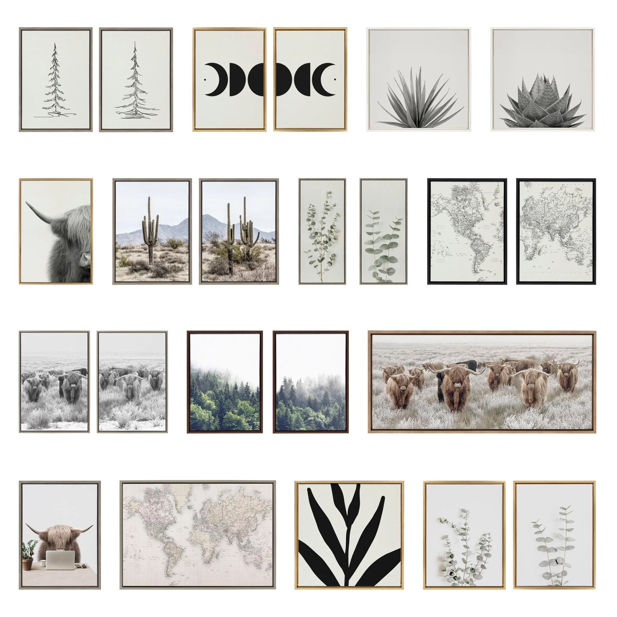 Sylvie Tonal Abstract White Beige Framed Canvas by The Creative Bunch Studio - Image 4