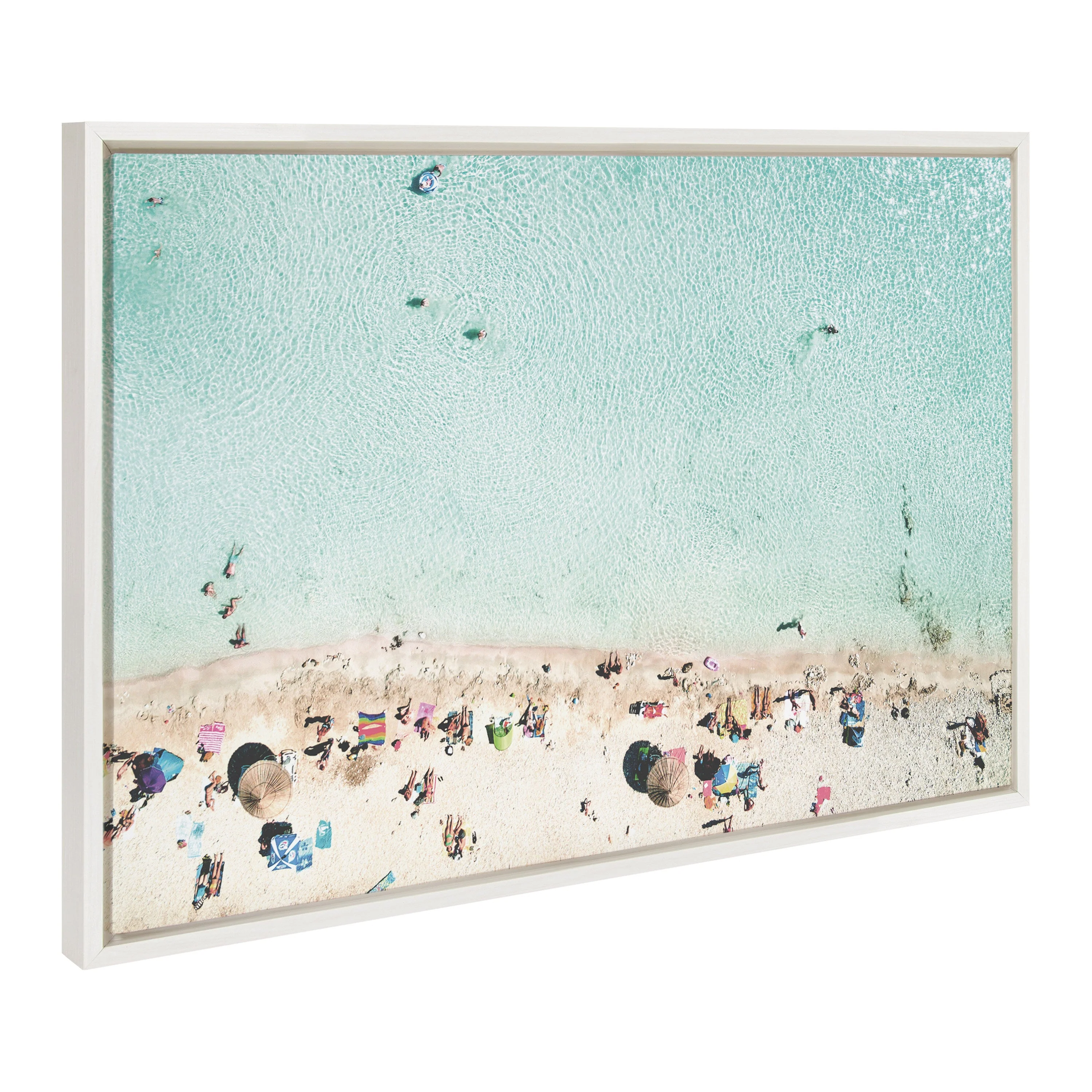 Sylvie Turquoise Beach from Above Framed Canvas by Amy Peterson Art Studio - Image 31