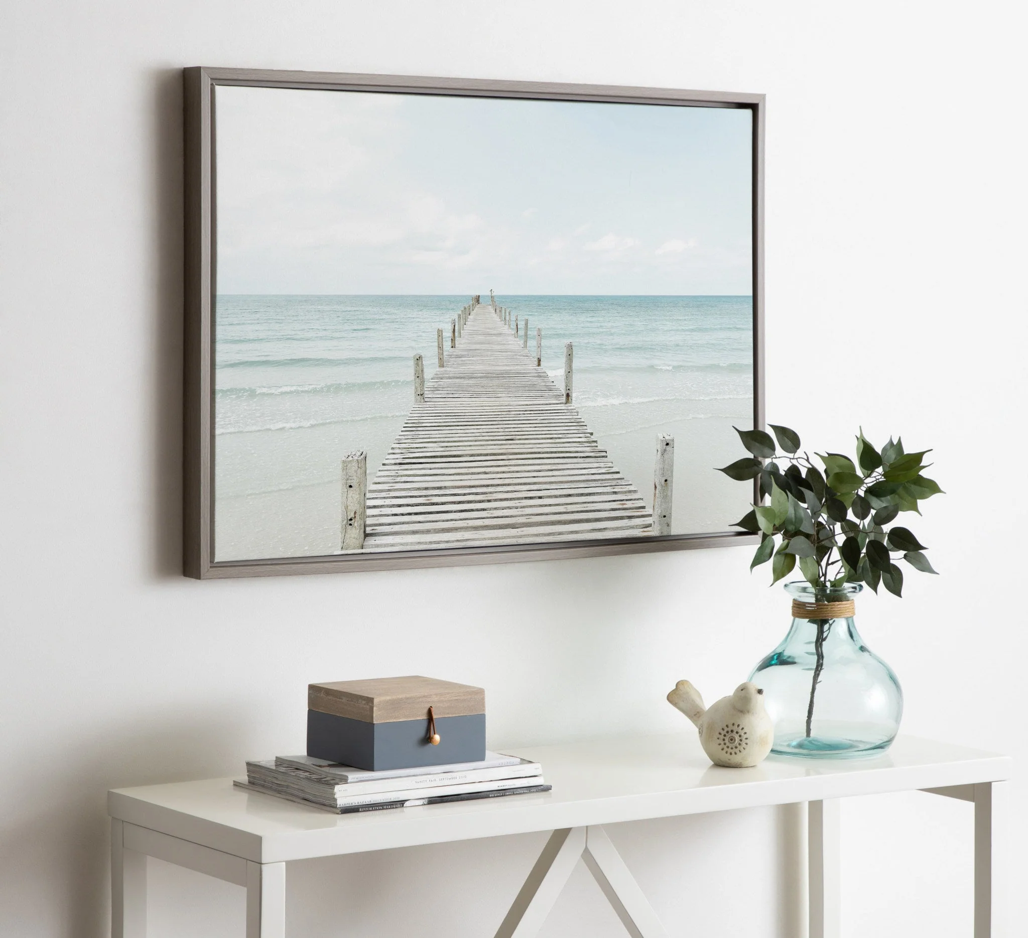 Sylvie Wooden Pier on Beach Framed Canvas by Amy Peterson Art Studio - Image 5