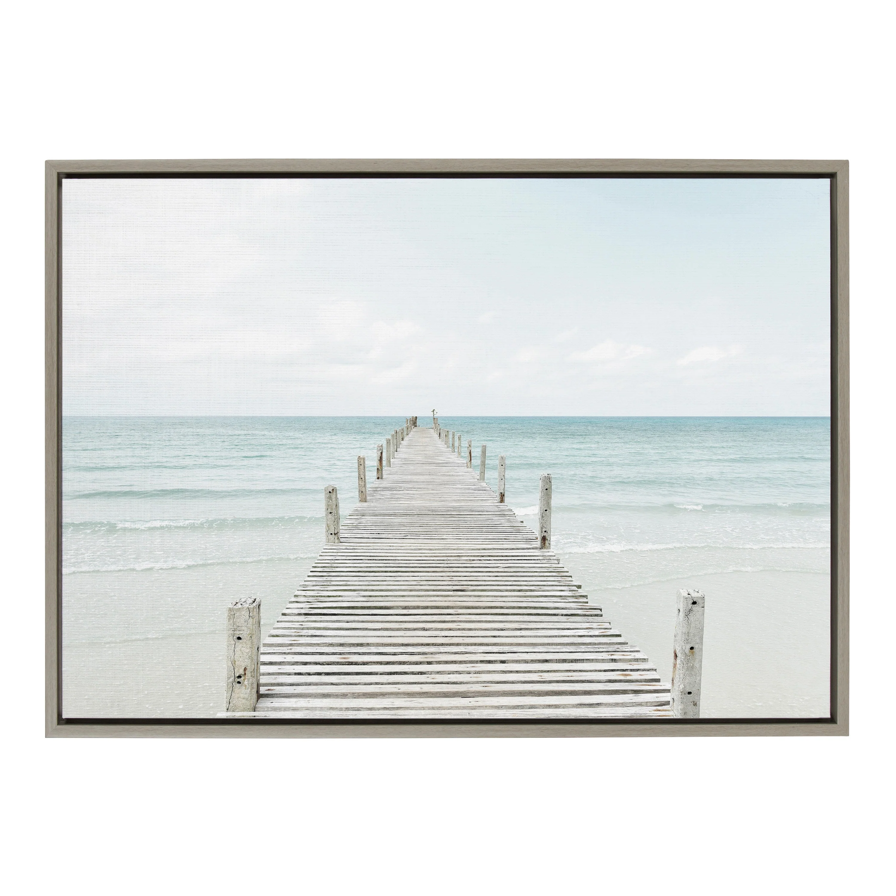 Sylvie Wooden Pier on Beach Framed Canvas by Amy Peterson Art Studio - Image 7
