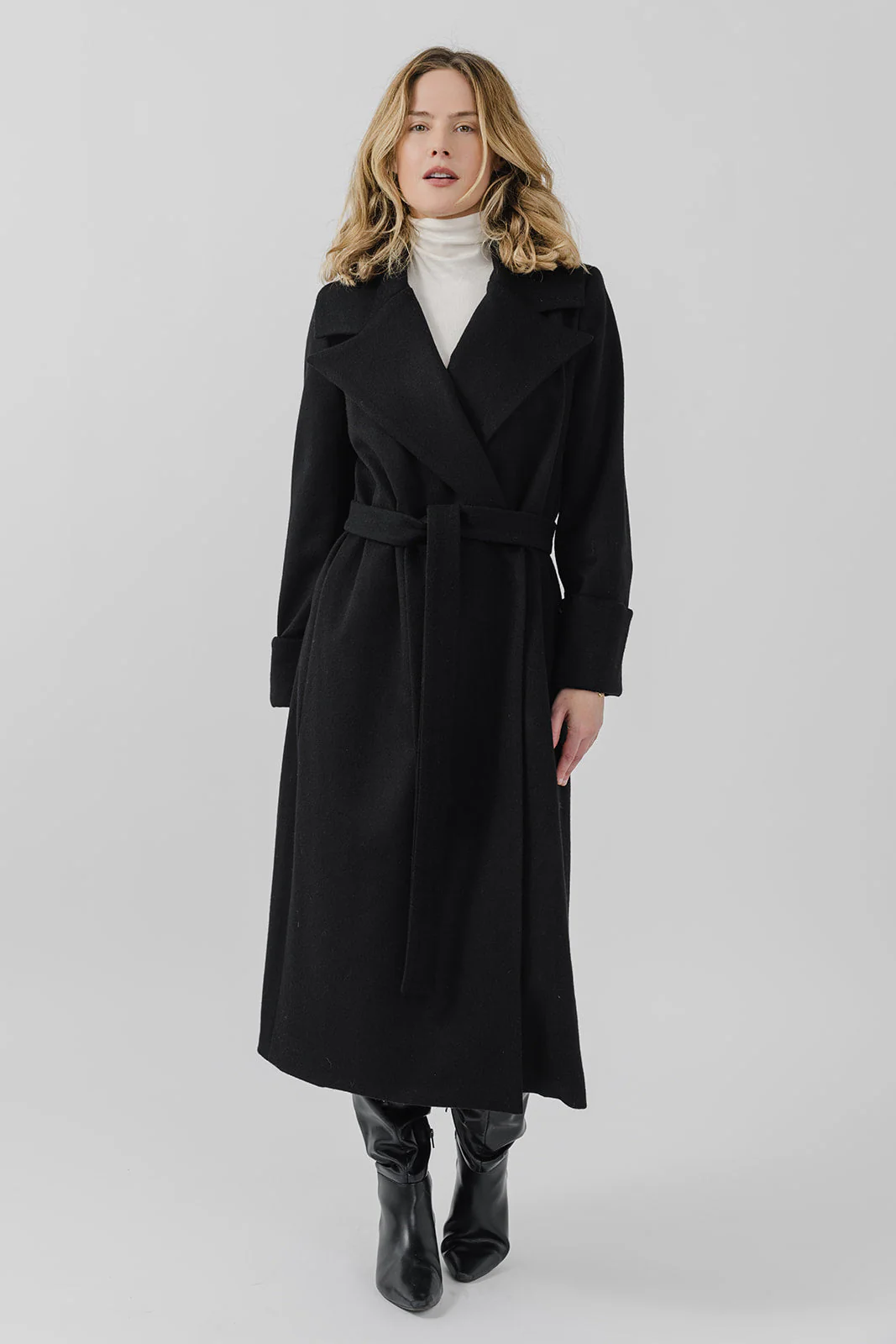 The Dearborn Long Wool Overcoat - Black