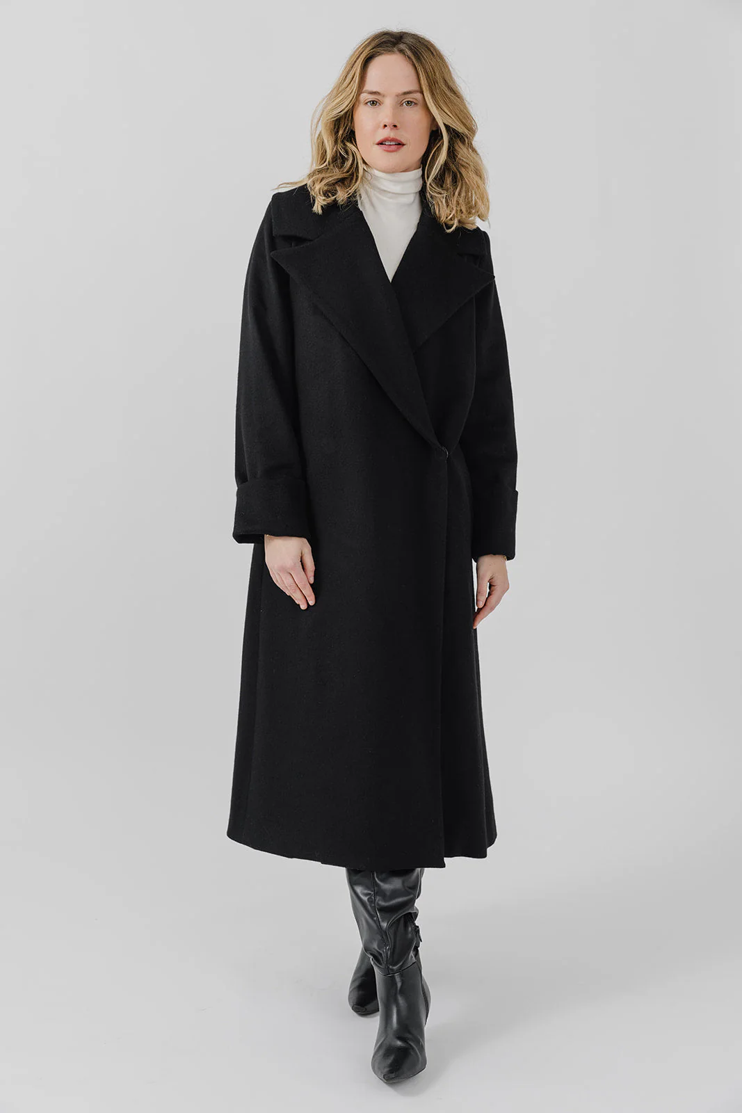 The Dearborn Long Wool Overcoat - Black - Image 10