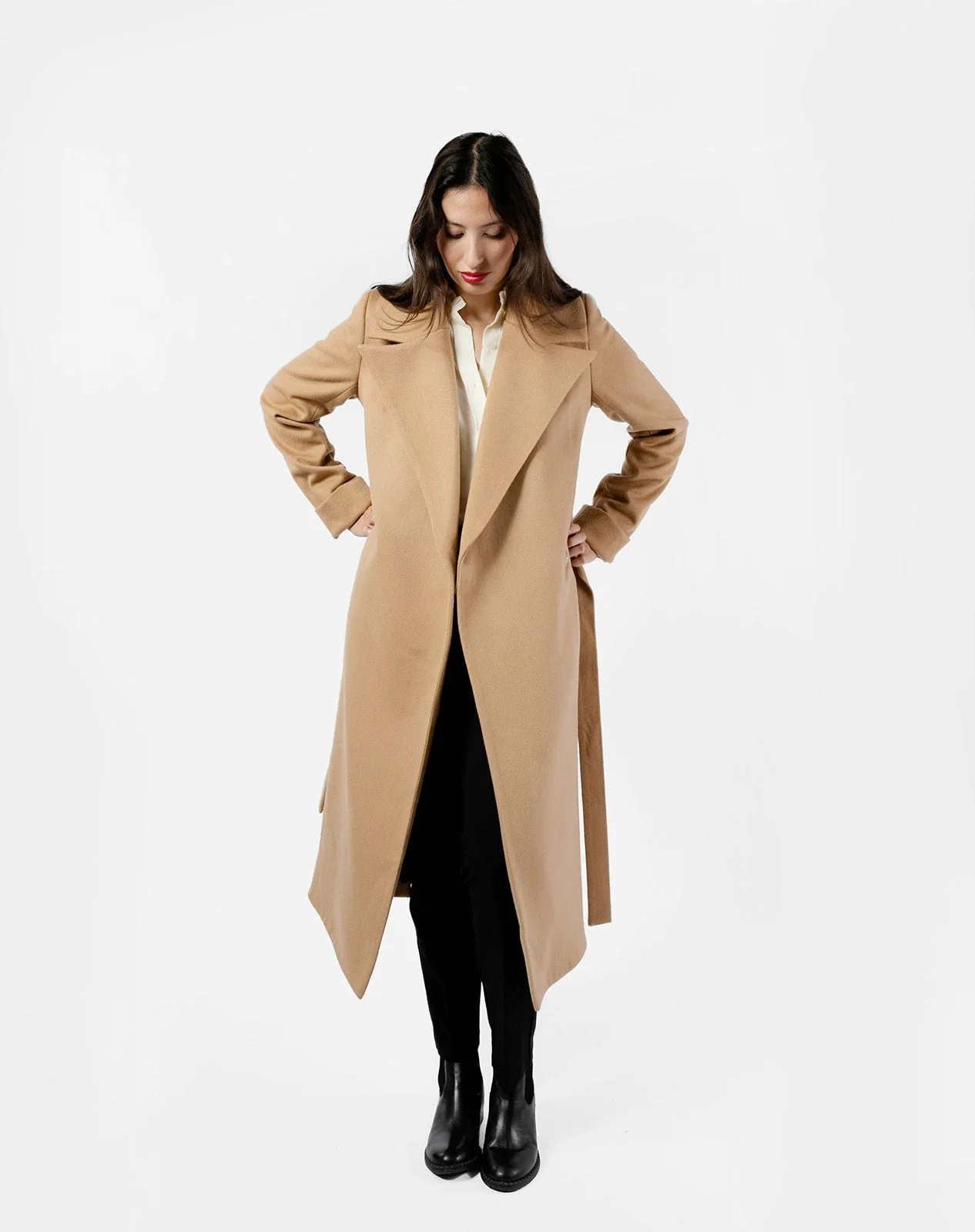 The Dearborn Long Wool Trench Overcoat - Camel - Image 7