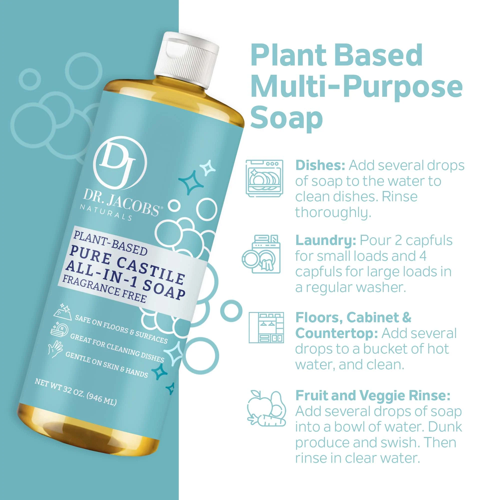 Fragrance-Free Castile Soap All-In-One - Thin Formula - Image 3